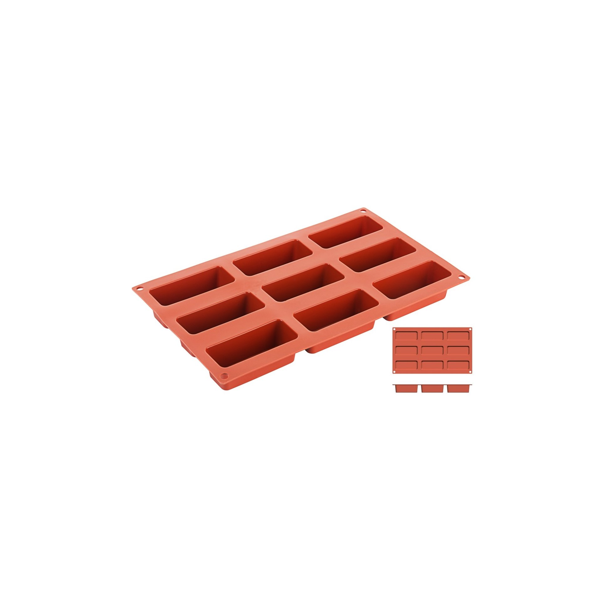 Silikon-Backmatte, BARREN mit 9 Formen