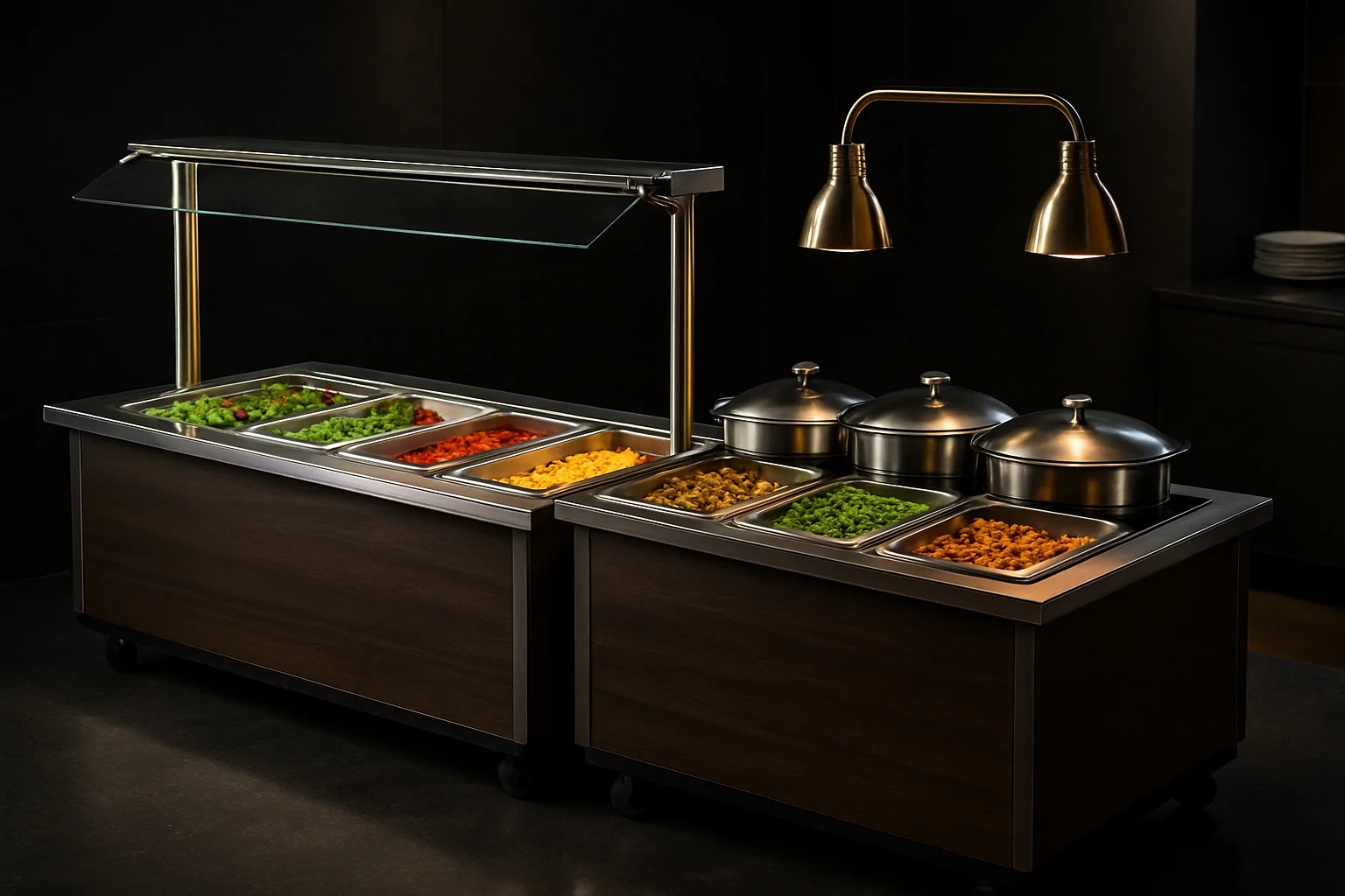 Modulare Buffettheke mit Ausgabe-Station