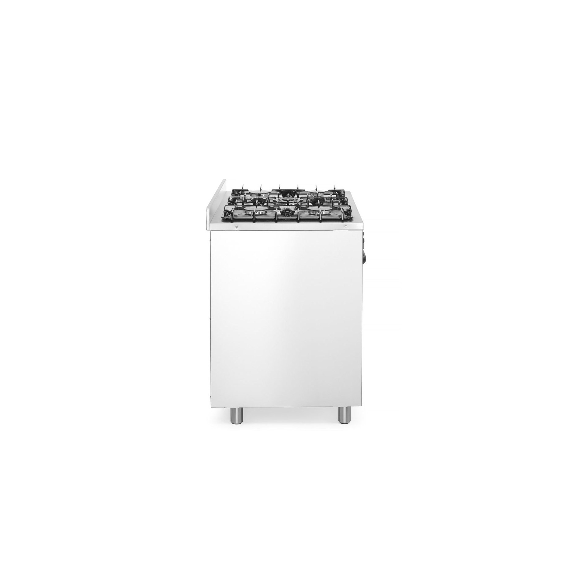 Gasherd - 5 Kochfelder mit Elektroofen, Kitchen Line, Silber, 230V/2900W, 14,3kW, 900x653x(H)900mm Gasherd - 5 Kochfelder mit Elektroofen, Kitchen Line, Silber, 230V/2900W, 14,3kW, 900x653x(H)900mm