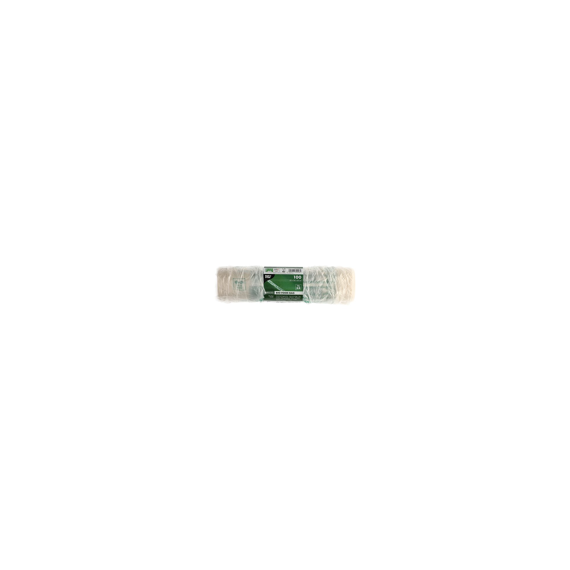 Hemdchen-Tragetaschen, Bio-Folie 55 cm x 28 cm x 20 cm transparent Knotenbeutel auf Rolle Hemdchen-Tragetaschen, Bio-Folie 55 cm x 28 cm x 20 cm transparent Knotenbeutel auf Rolle