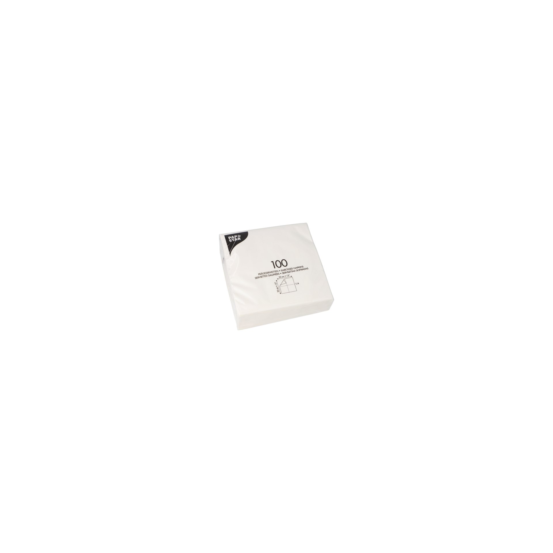 Servietten, 1-lagig 1/4-Falz 33 cm x 33 cm weiss