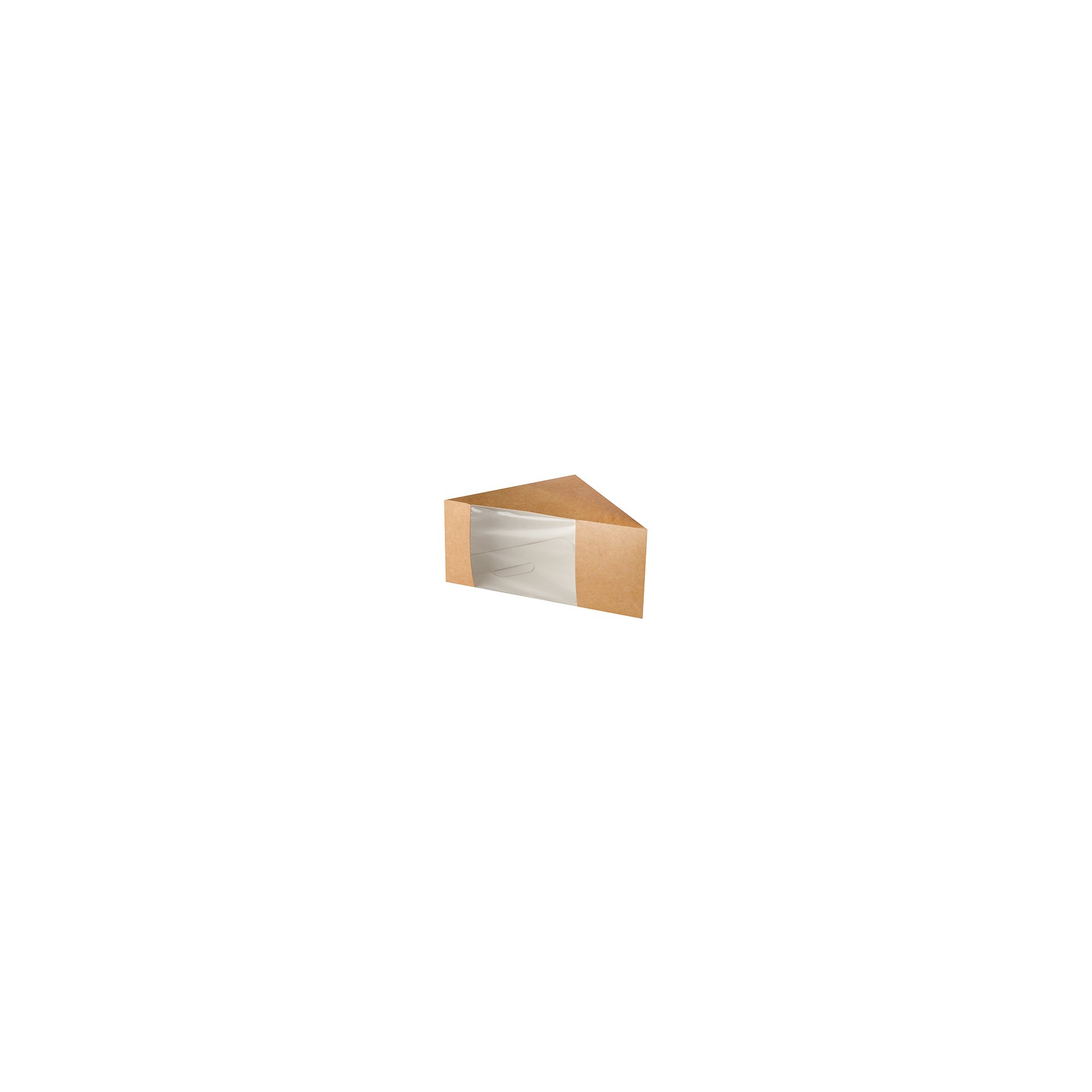Sandwichboxen, Pappe mit Sichtfenster aus PLA 12,3 cm x 12,3 cm x 8,2 cm braun Sandwichboxen, Pappe mit Sichtfenster aus PLA 12,3 cm x 12,3 cm x 8,2 cm braun