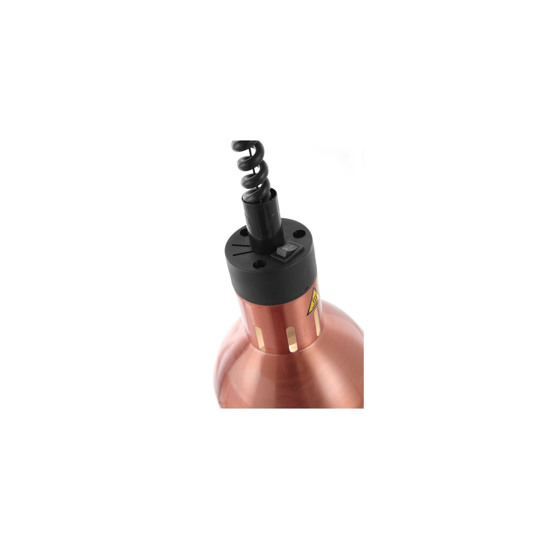 Höhenverstellbare Wärmelampe, zylinderförmig, Kupfer, 230V/250W, ⌀175x(H)250mm Höhenverstellbare Wärmelampe, zylinderförmig, Kupfer, 230V/250W, ⌀175x(H)250mm