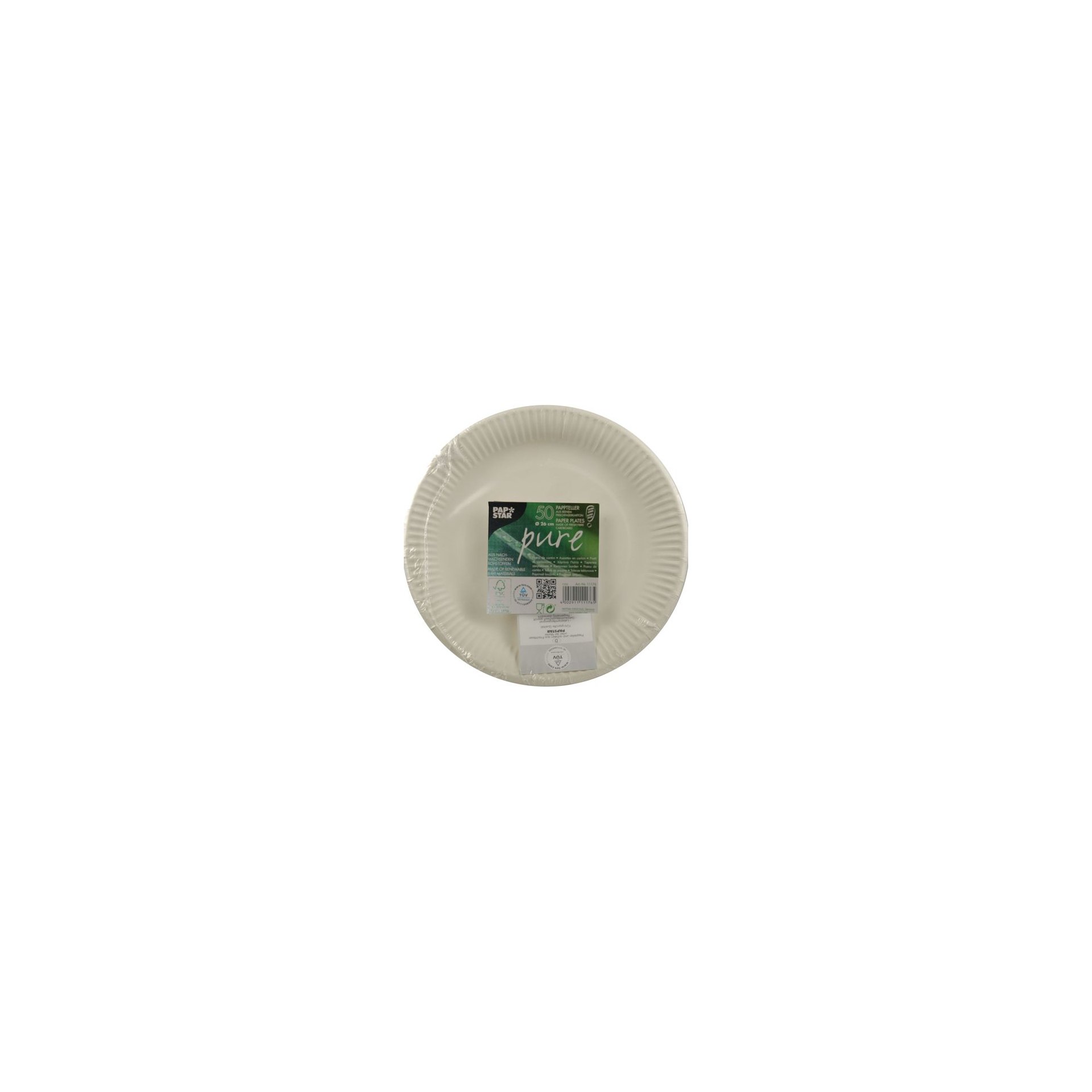 papstar-11176-teller-pappe-pure-rund-26cm-weiss-extra-stark-3 Teller, Pappe "pure" rund Ø 26 cm weiss extra stark