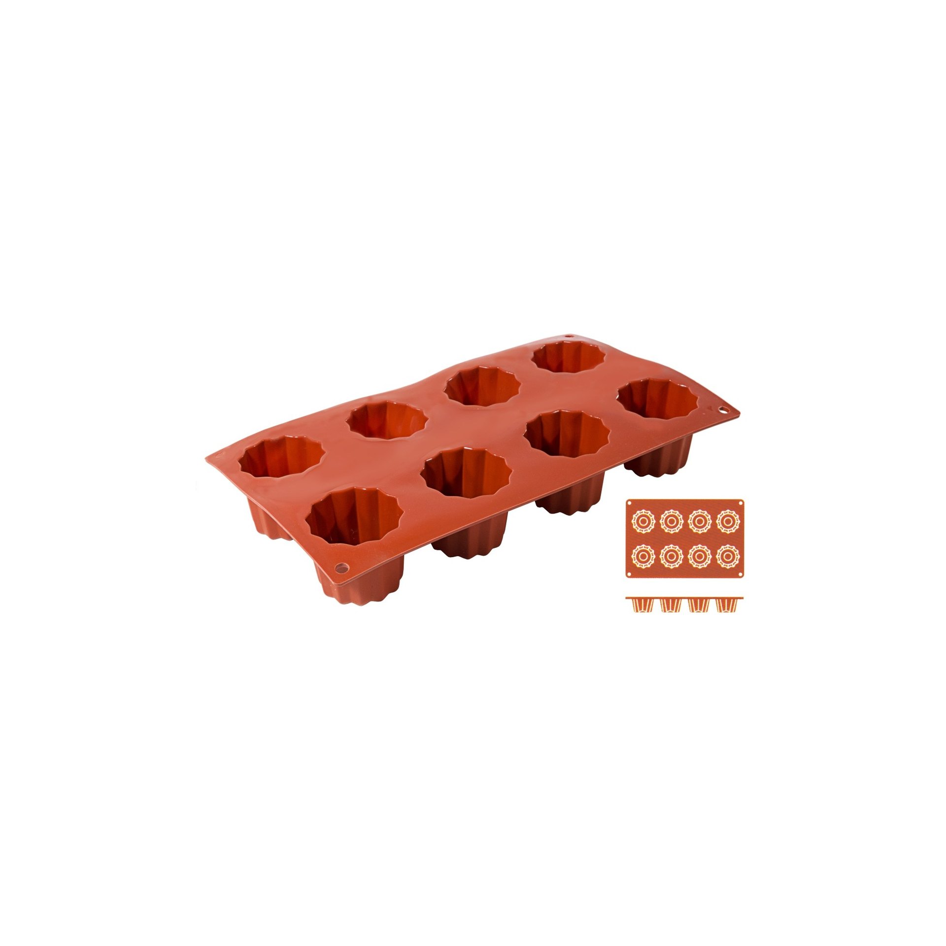 Silikon-Backmatte, BORDELAIS mit 8 Formen Silikon-Backmatte, BORDELAIS mit 8 Formen