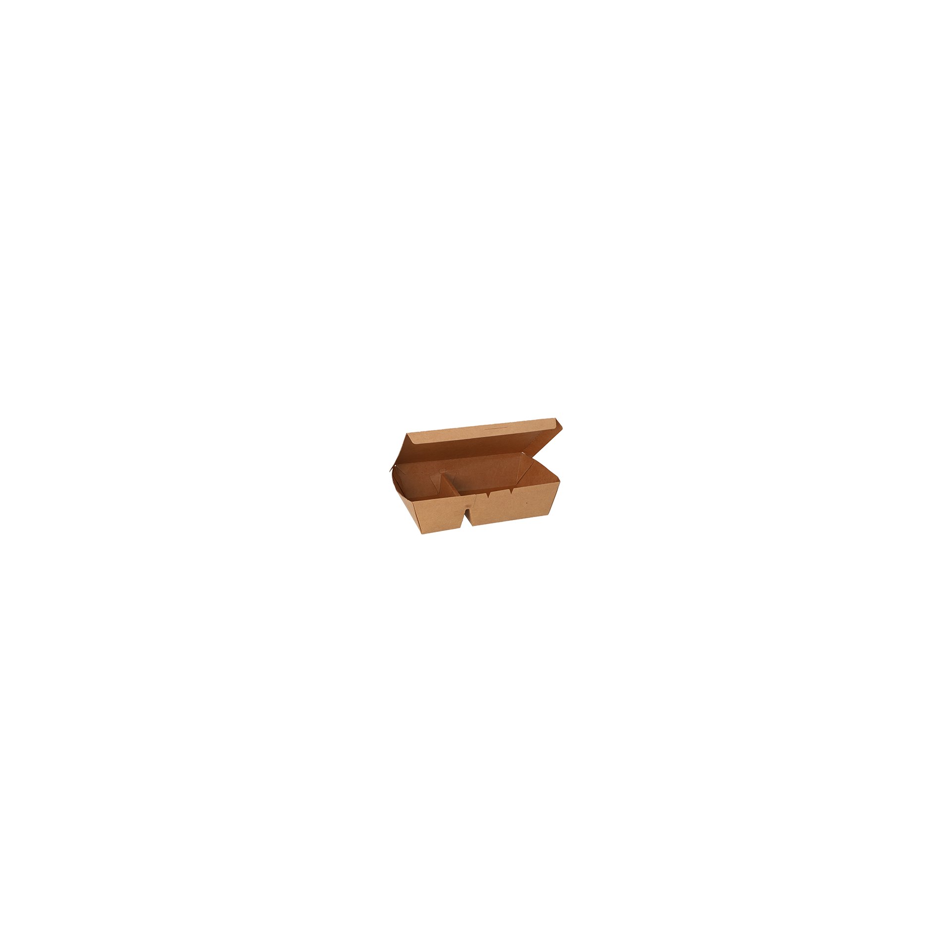 Lunchboxen, Pappe 2-geteilt 450 ml 5 cm x 11 cm x 16,8 cm braun Lunchboxen, Pappe 2-geteilt 450 ml 5 cm x 11 cm x 16,8 cm braun