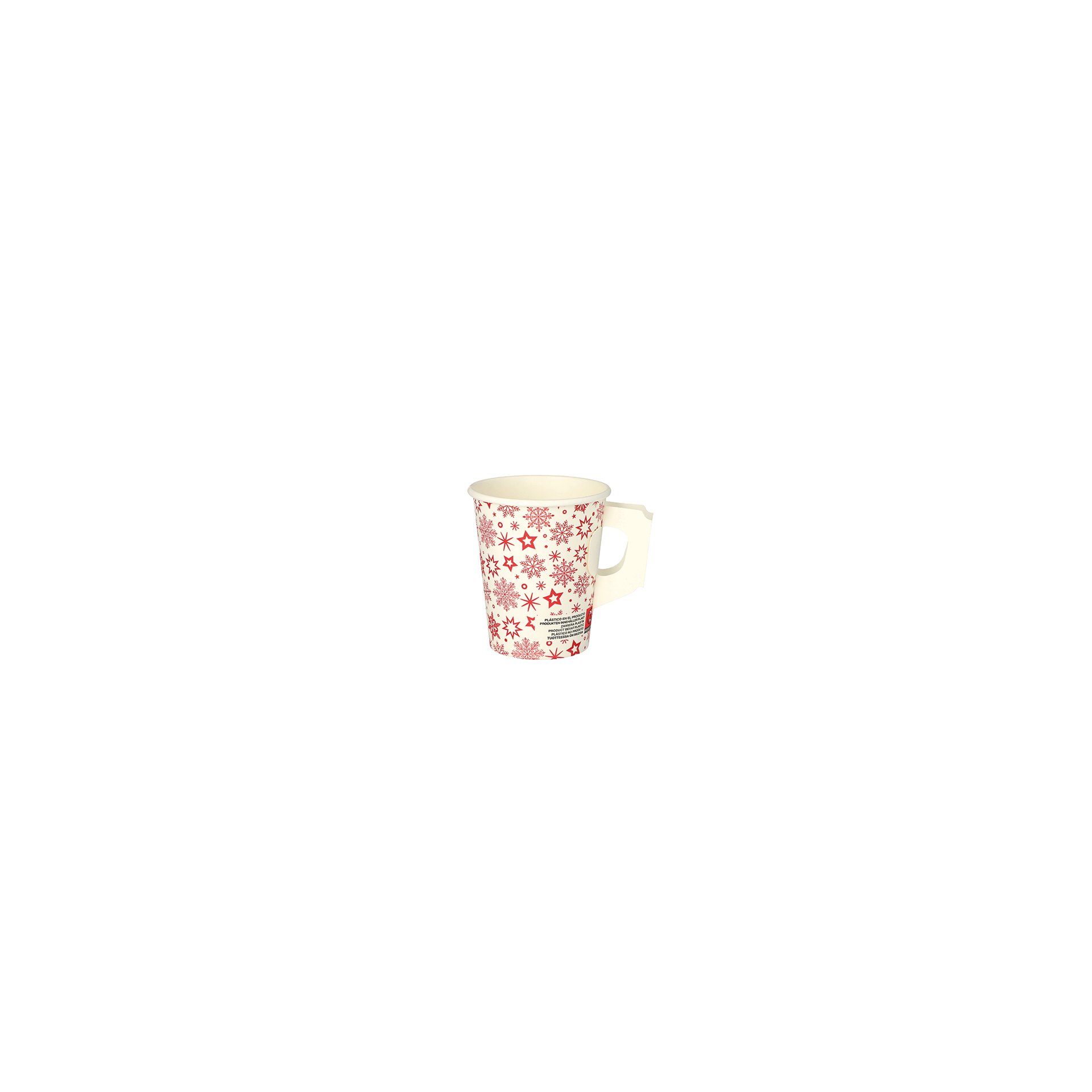 Trinkbecher mit Henkel, Pappe 0,2 l Ø 8 cm · 9,3 cm "Snöflinga"
