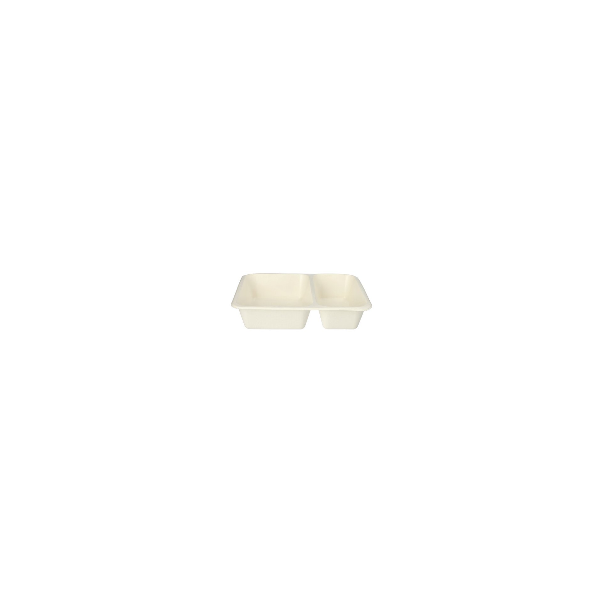 Siegelschalen Zuckerrohr, PLA beschichtet 2-geteilt 1200 ml 4,9 cm x 22,7 cm x 17,8 cm