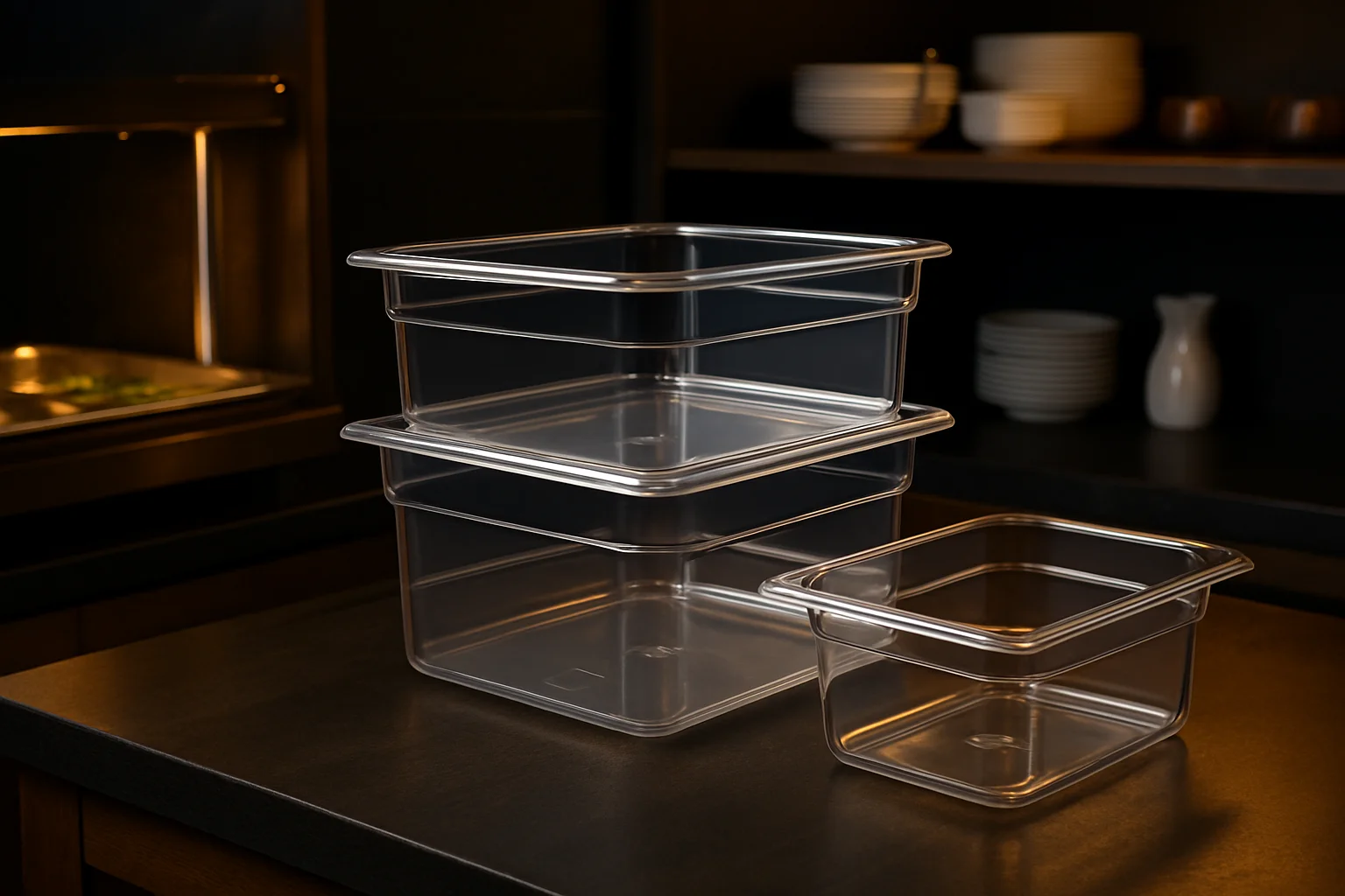 Stalgast Polycarbonat GN-Behälter transparent, stapelbar für Catering