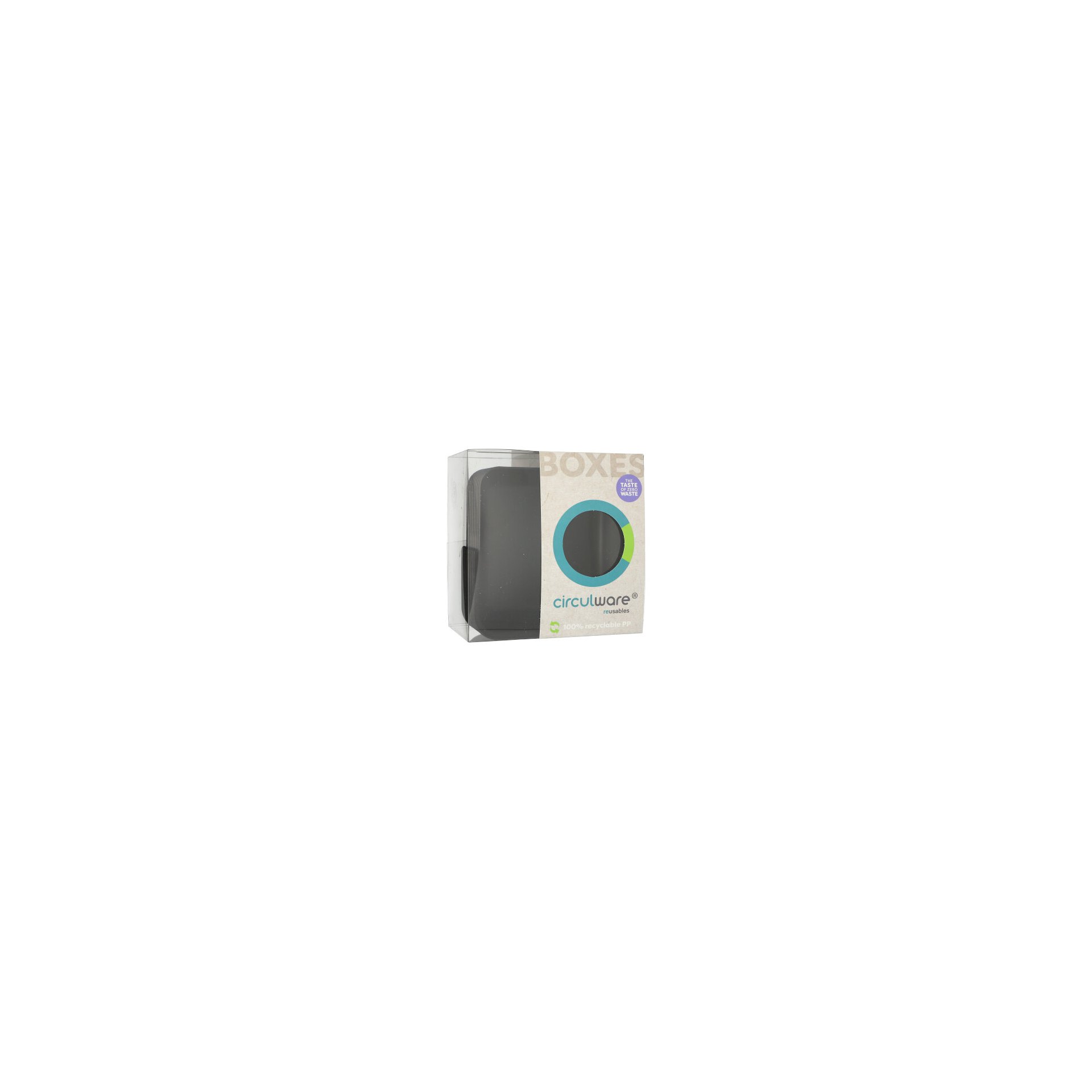 "Circulware" Mehrweg-Schalen Mix & Match eckig 4,7 cm x 15,6 cm x 15,6 cm schwarz