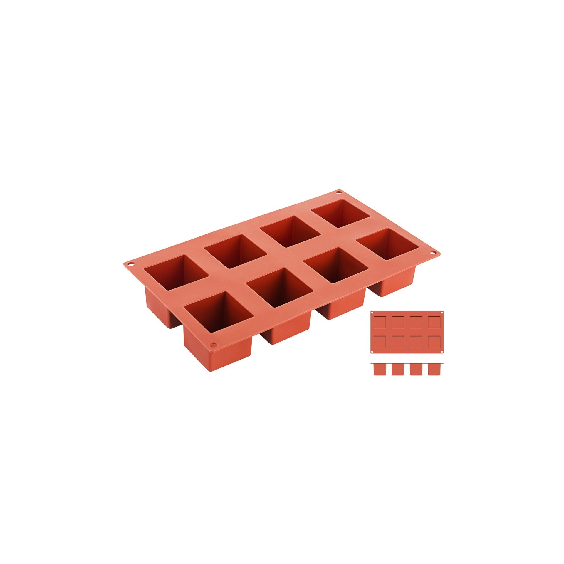 Silikon-Backmatte, WÜRFEL mit 8 Formen Silikon-Backmatte, WÜRFEL mit 8 Formen