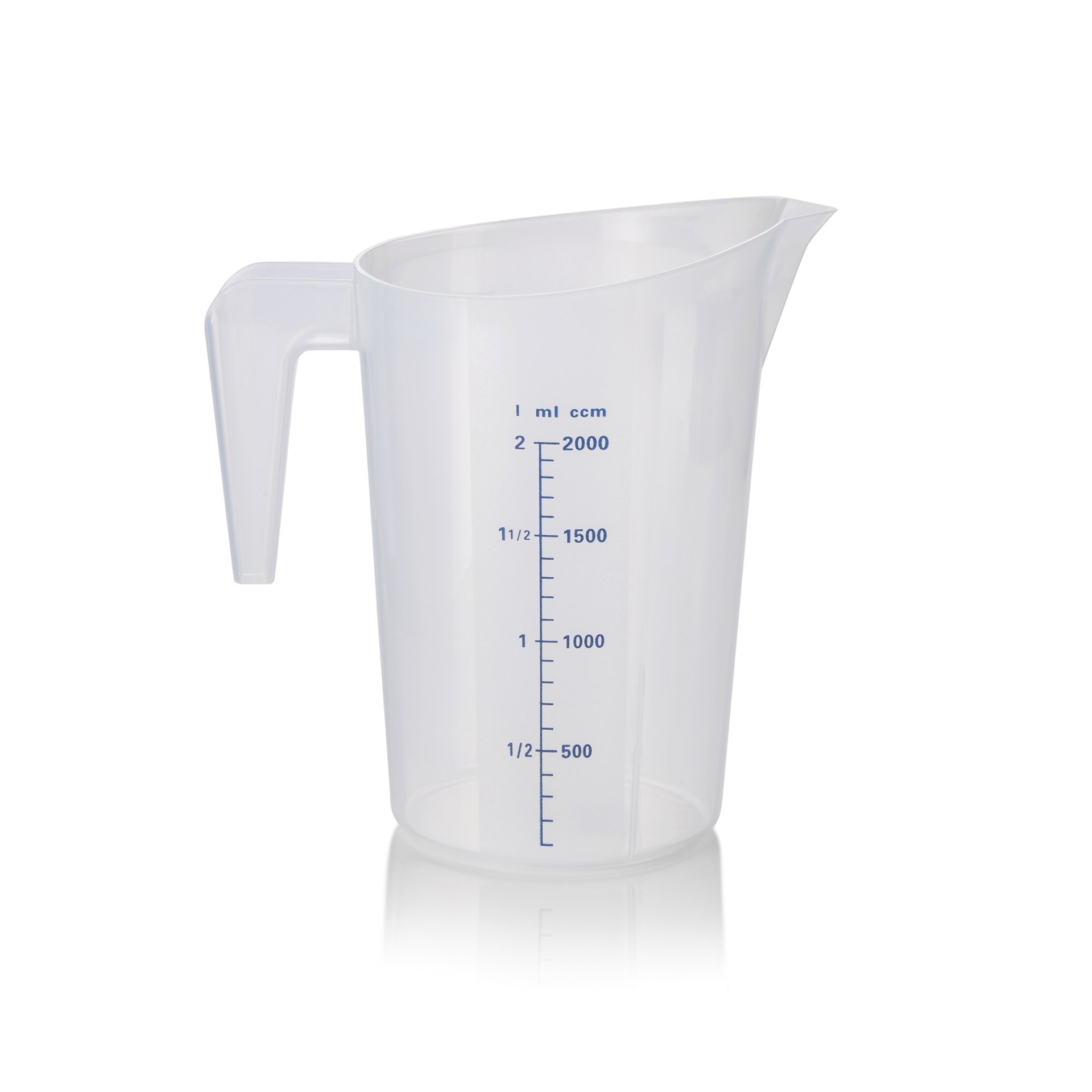 Messbecher, Ø 16 cm, 2 ltr., mit 100 ml Skalierung, Polypropylen Messbecher, Ø 16 cm, 2 ltr., mit 100 ml Skalierung, Polypropylen