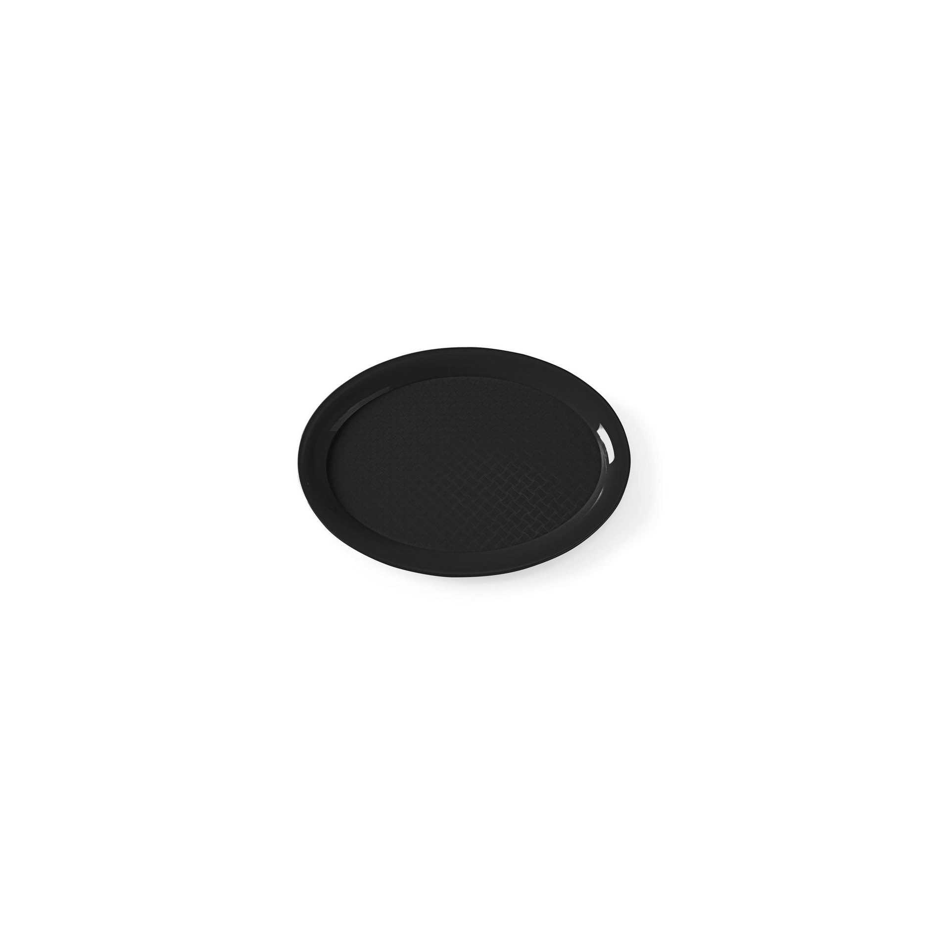 Fast-Food-Tablett aus Polypropylen, oval, Schwarz, 265x195x(H)15mm