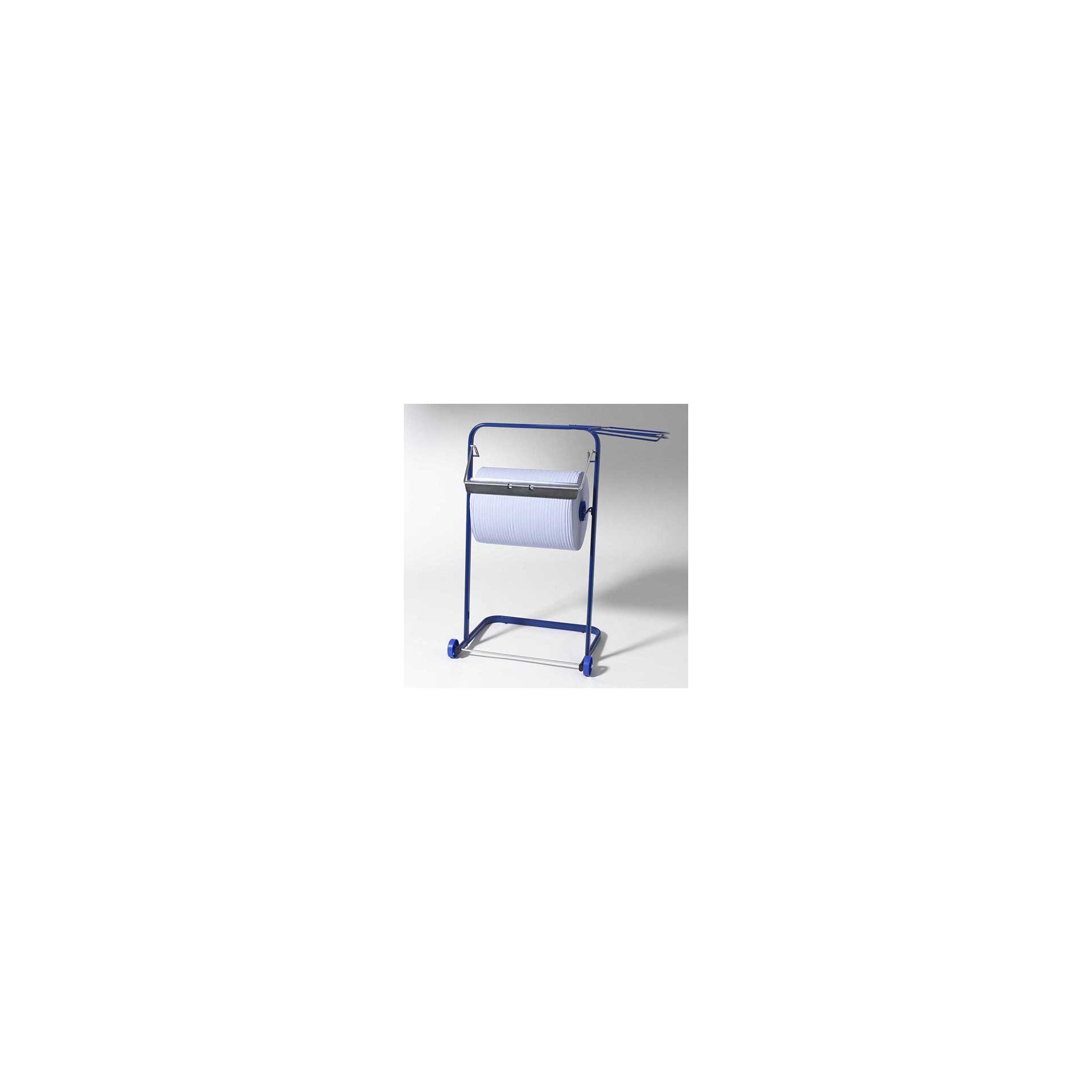 Bodenständer für Putzrollen 89,5 cm x 38 cm x 75 cm blau mit Abfallsackhalterung