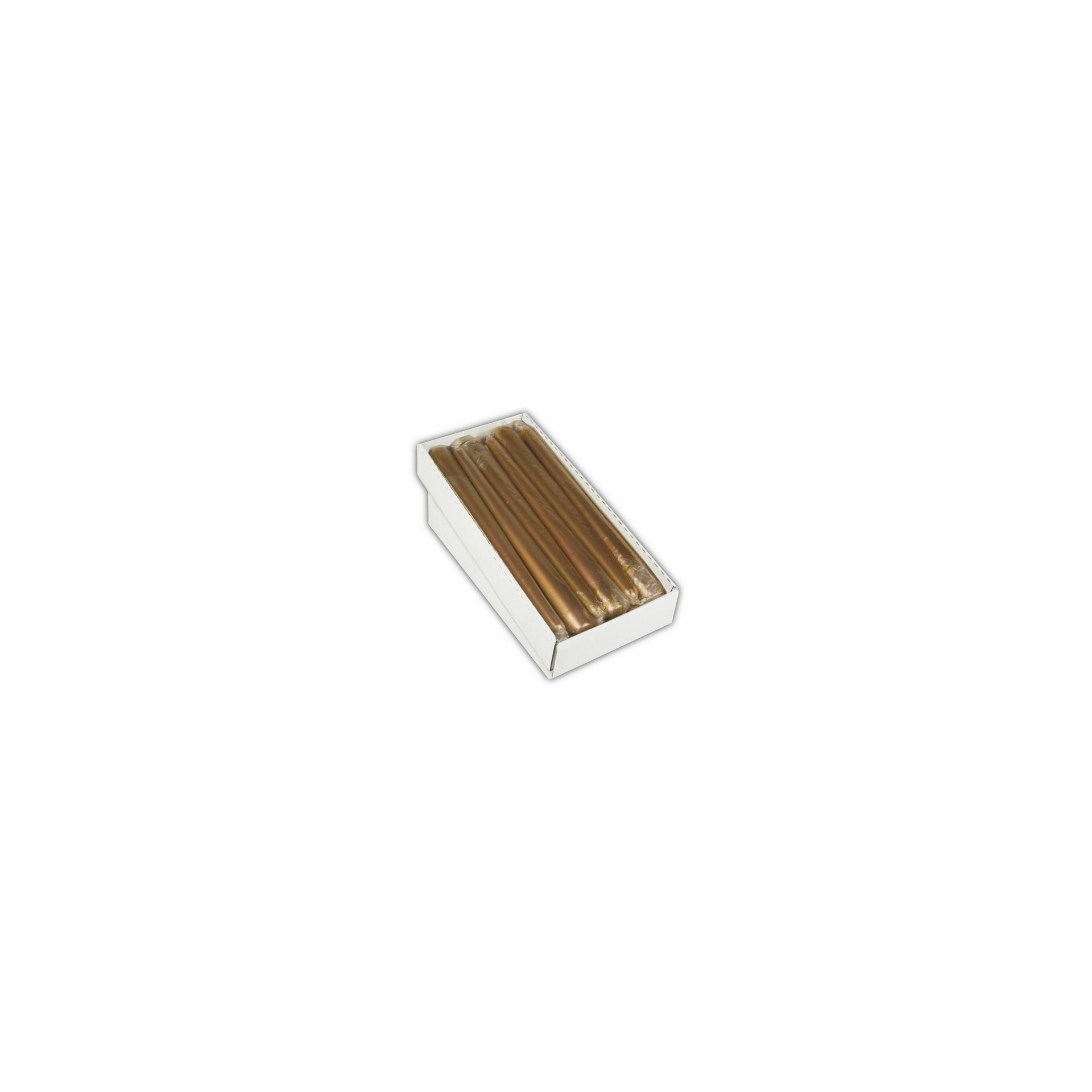 Leuchterkerze Ø 2,2 cm · 25 cm gold einzeln cellophaniert Leuchterkerze Ø 2,2 cm · 25 cm gold einzeln cellophaniert