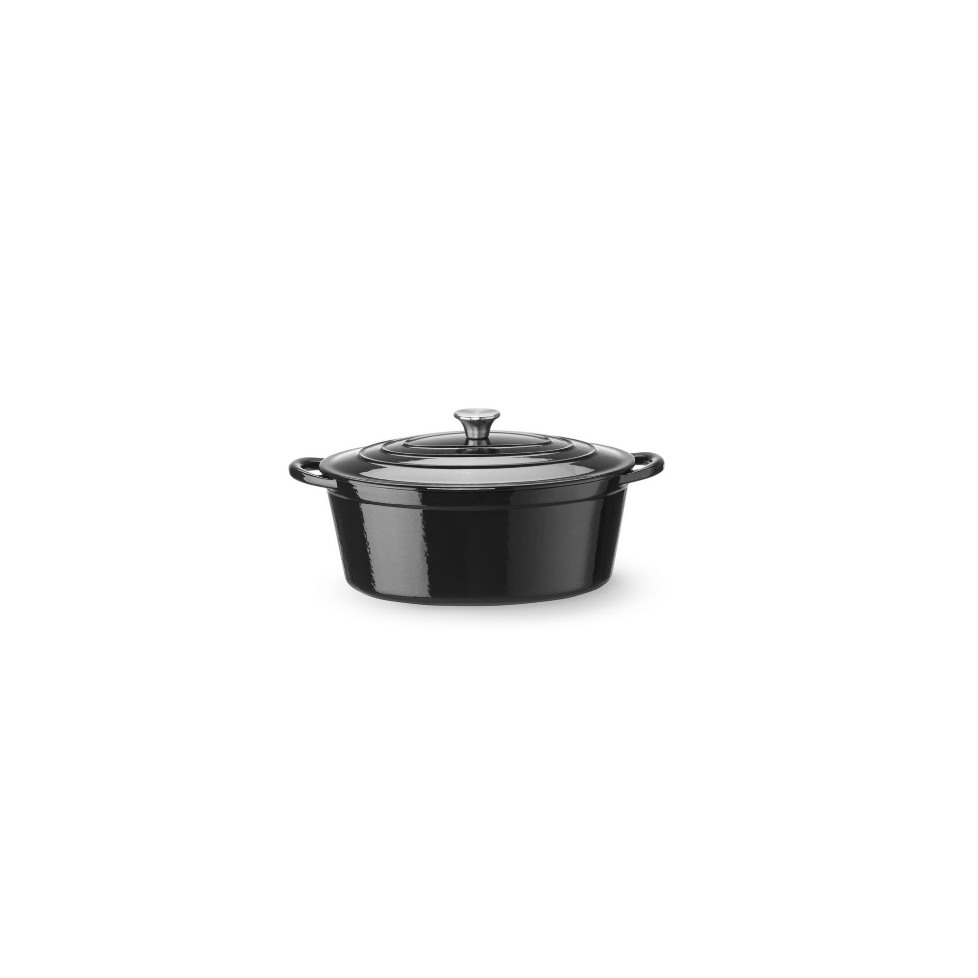 Emaillierter Gusseisentopf, 6,88L, Schwarz, 405x255x(H)134mm