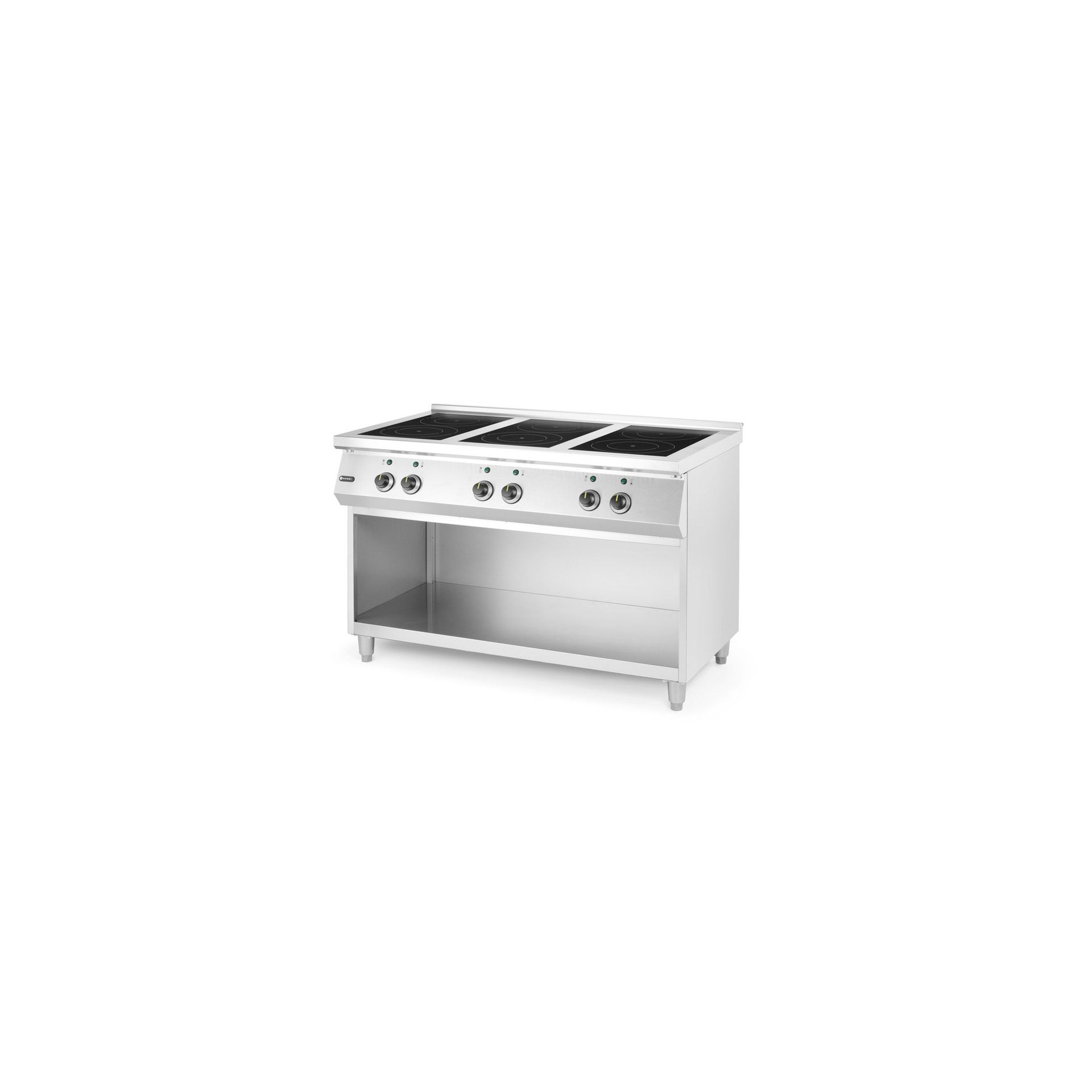 Induktionsherd mit 6 Kochfeldern, 400V/25500W, 1200x700x(H)890mm