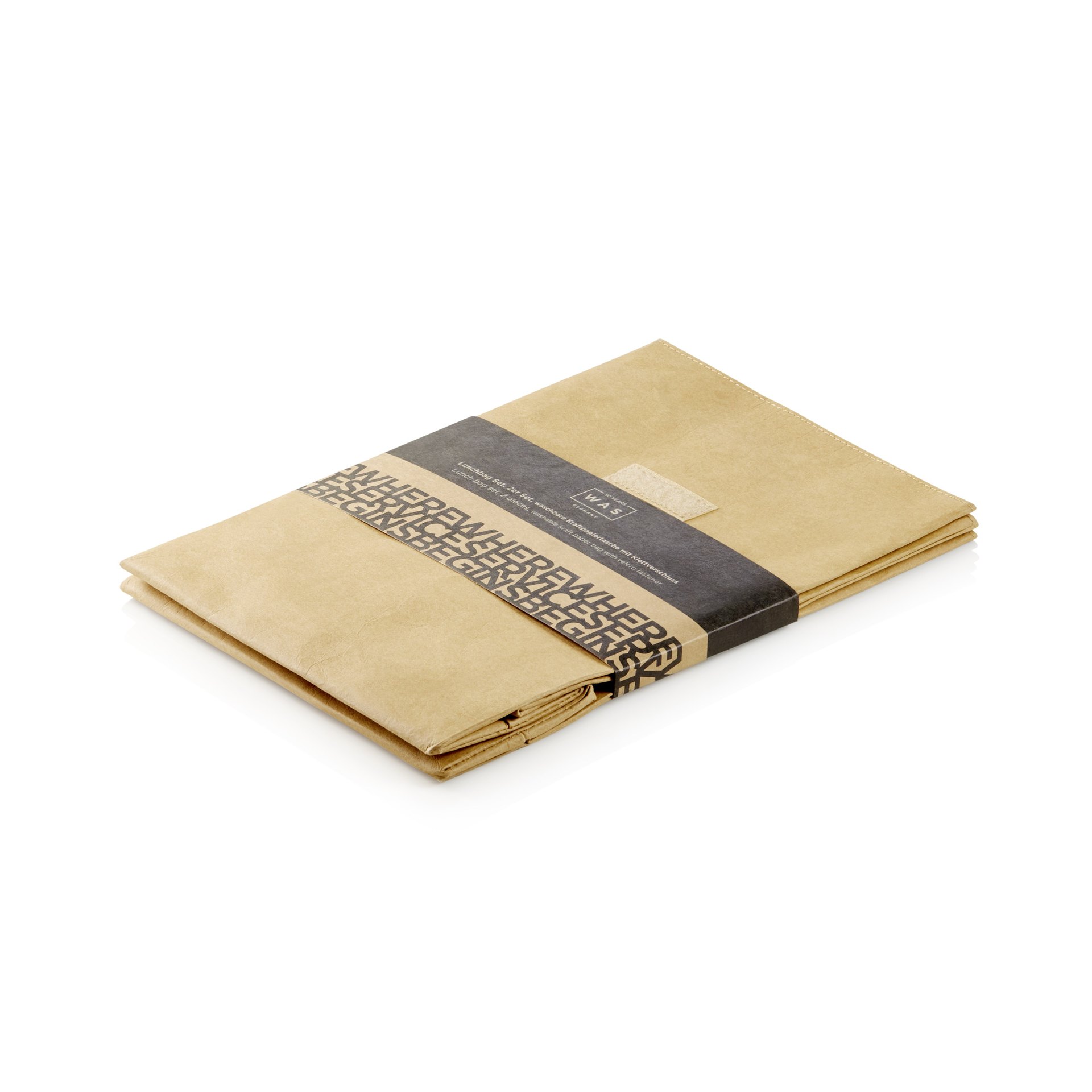 Lunchbag Set, mit Verschluss, 30 x 20 x 8 cm, Set á 2 Stück, Papier