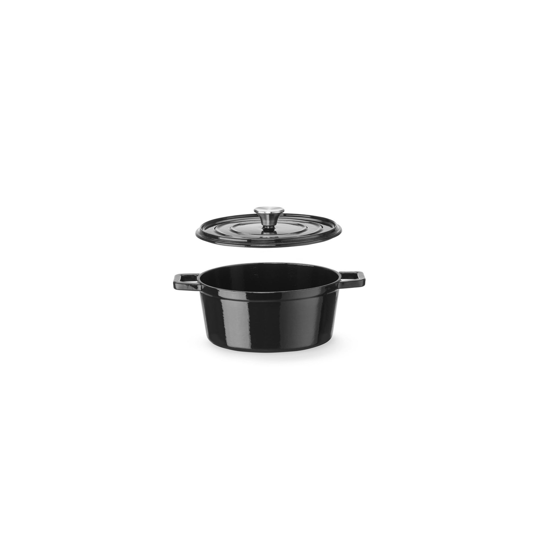 Emaillierter Gusseisentopf, 3,7L, Schwarz, 317x240x(H)105mm Emaillierter Gusseisentopf, 3,7L, Schwarz, 317x240x(H)105mm