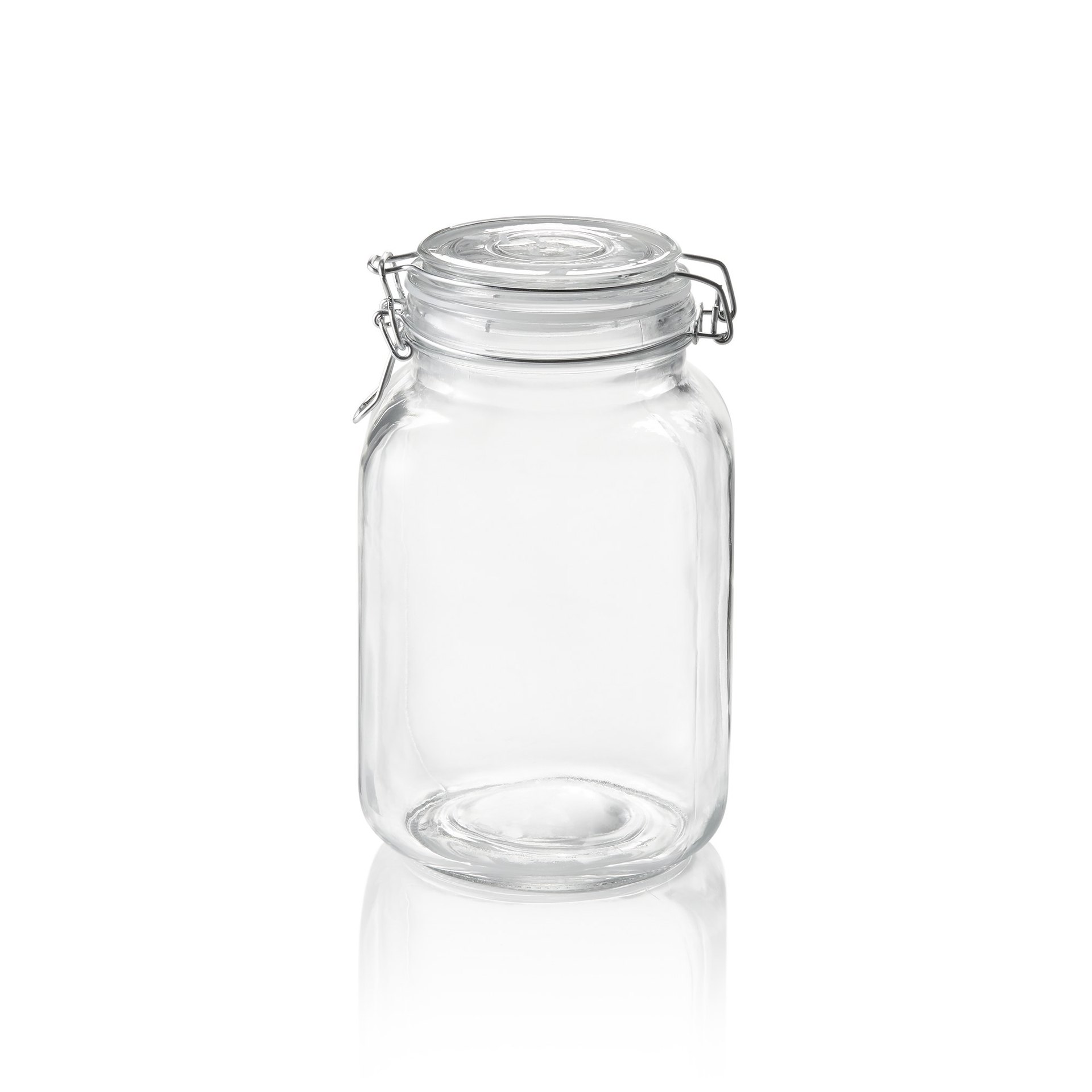 Vorratsglas XL, 2 ltr., Ø 9 cm, Höhe 21 cm, Glas, Edelstahl, Silikon