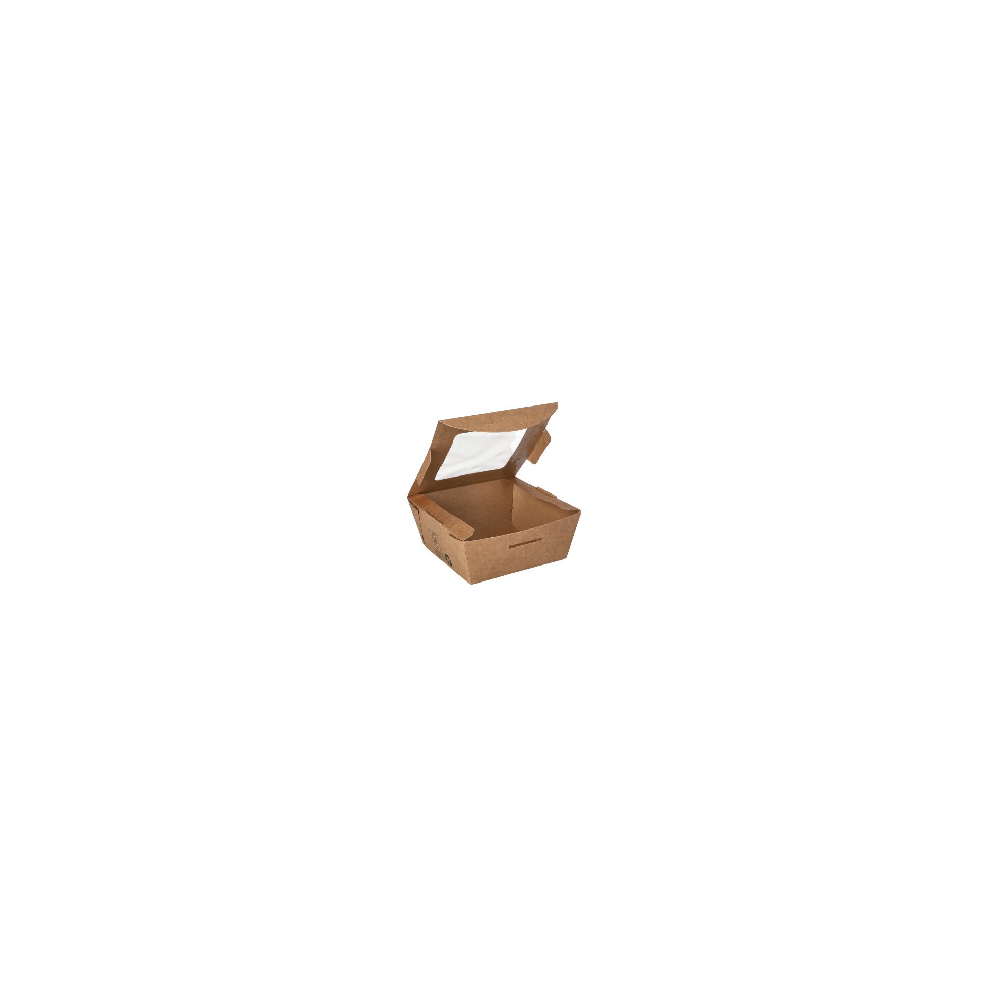 Feinkostboxen Pappe "pure" eckig 350 ml 4,5 cm x 9 cm x 9 cm braun "100% Fair"