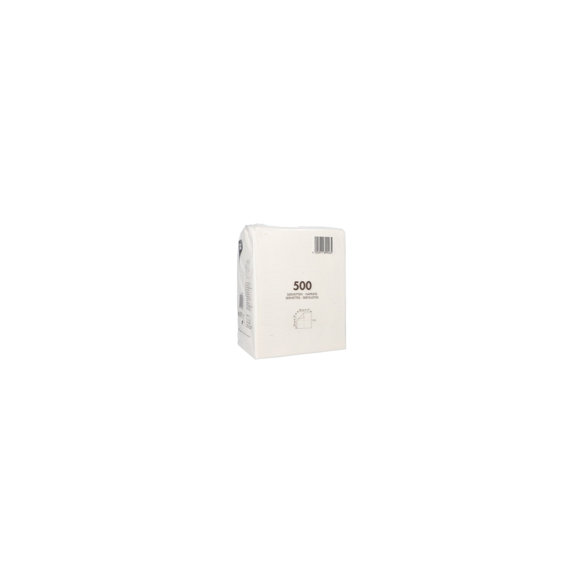 Servietten, 1-lagig 1/4-Falz 33 cm x 33 cm weiss Servietten, 1-lagig 1/4-Falz 33 cm x 33 cm weiss