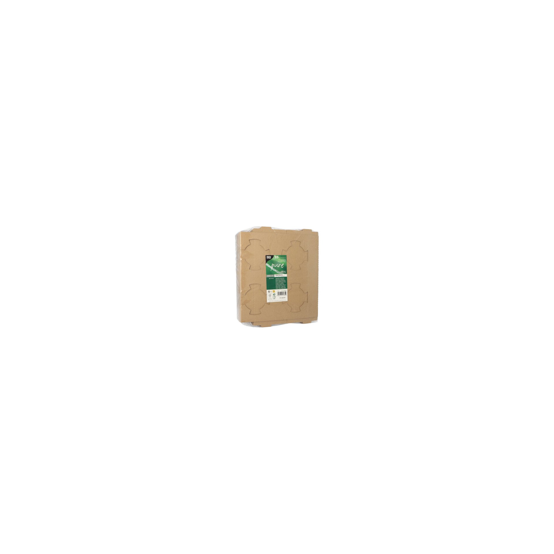 Tragetabletts, Pappe "pure" 3,6 cm x 19,8 cm x 24,1 cm braun für 4 Suppenbecher