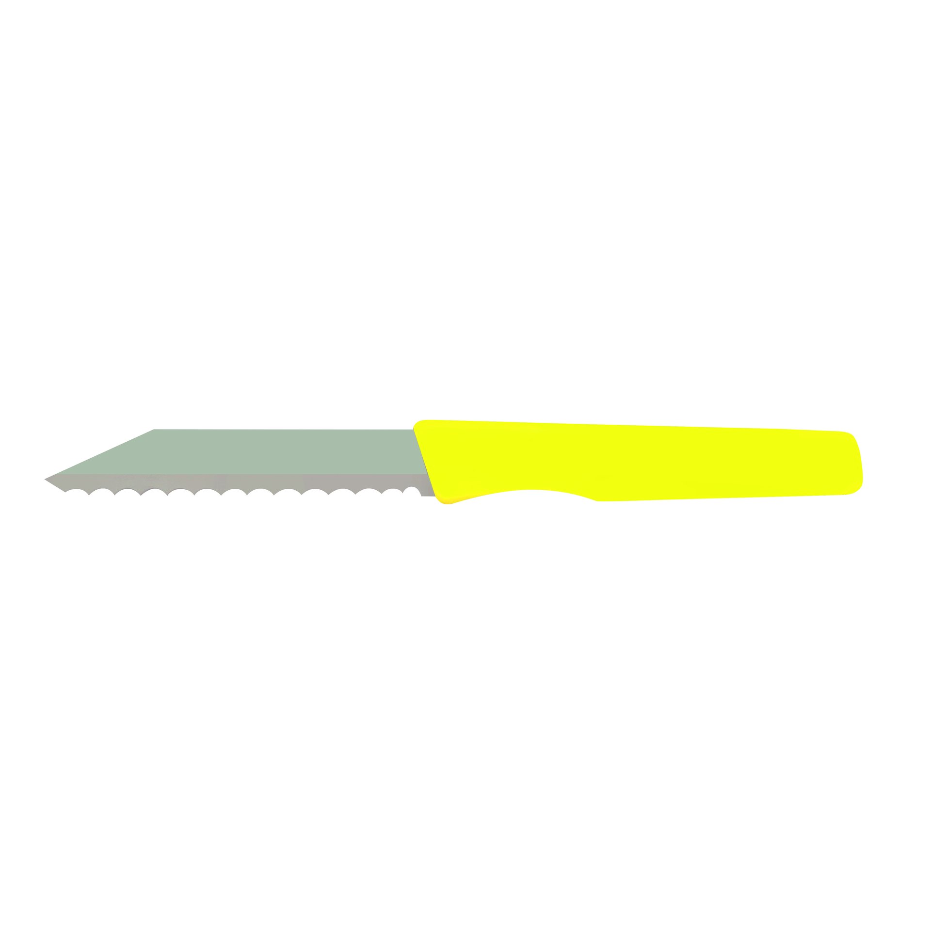 Brötchenmesser / Küchenmesser mit Wellenschliff, Gelb
