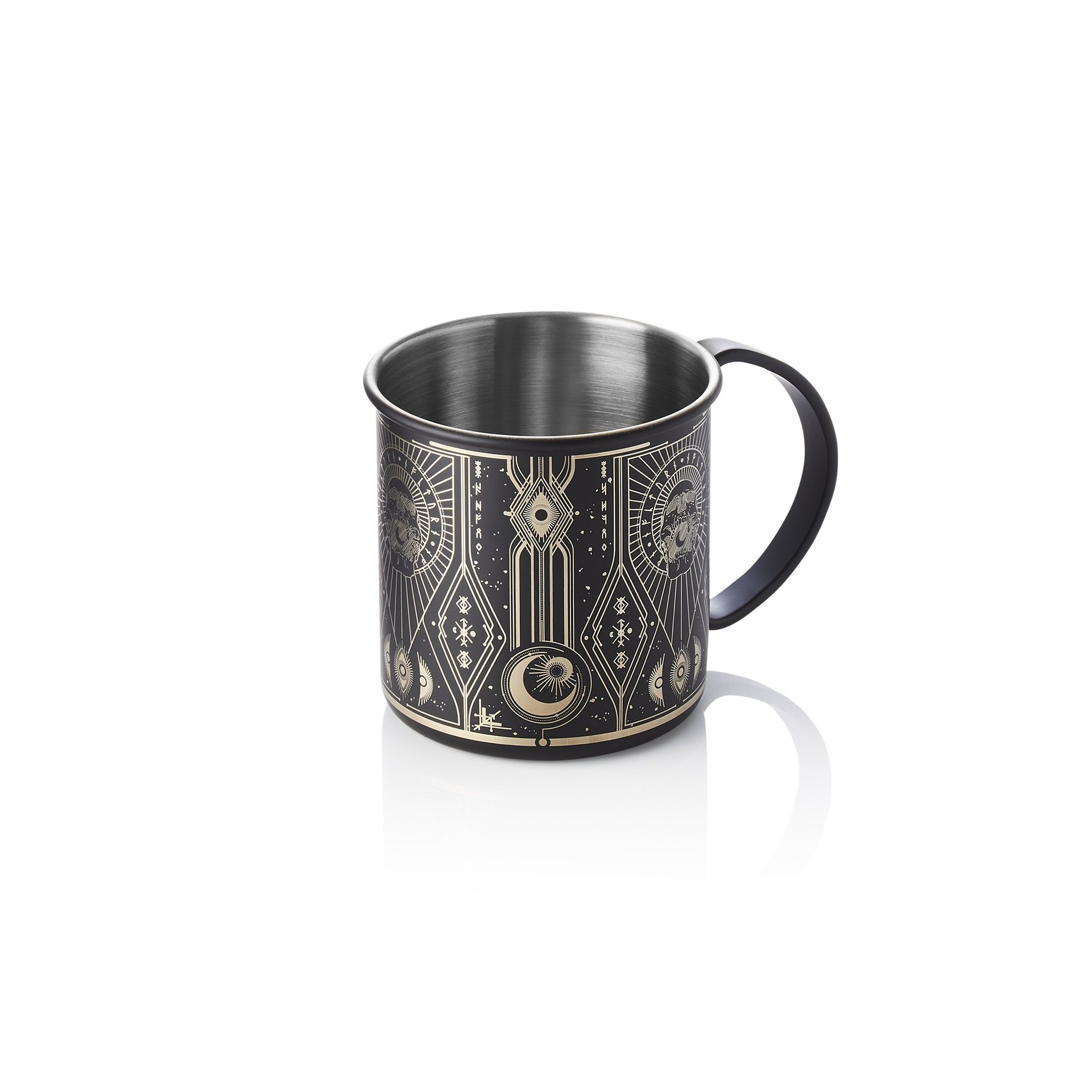 Moscow Mule Tattoo NOCTURN, 0,45 ltr., Ø 9 cm, Höhe 9 cm, schwarz, gold