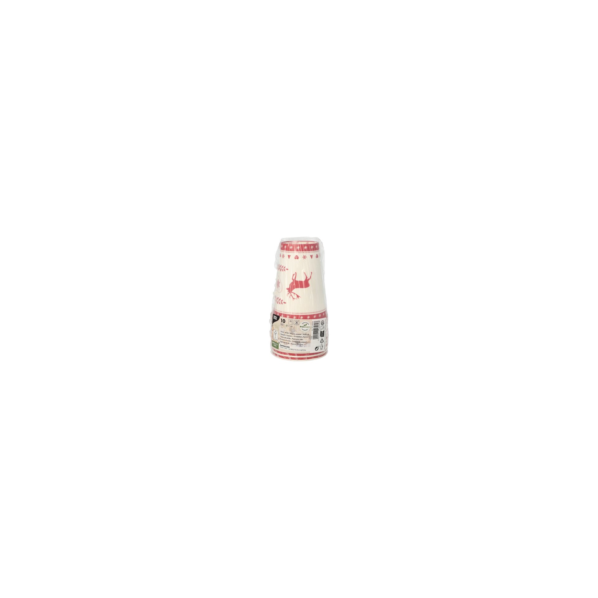 Trinkbecher, Pappe 0,2 l Ø 7 cm · 9,7 cm rot "Rennes" Trinkbecher, Pappe 0,2 l Ø 7 cm · 9,7 cm rot "Rennes"
