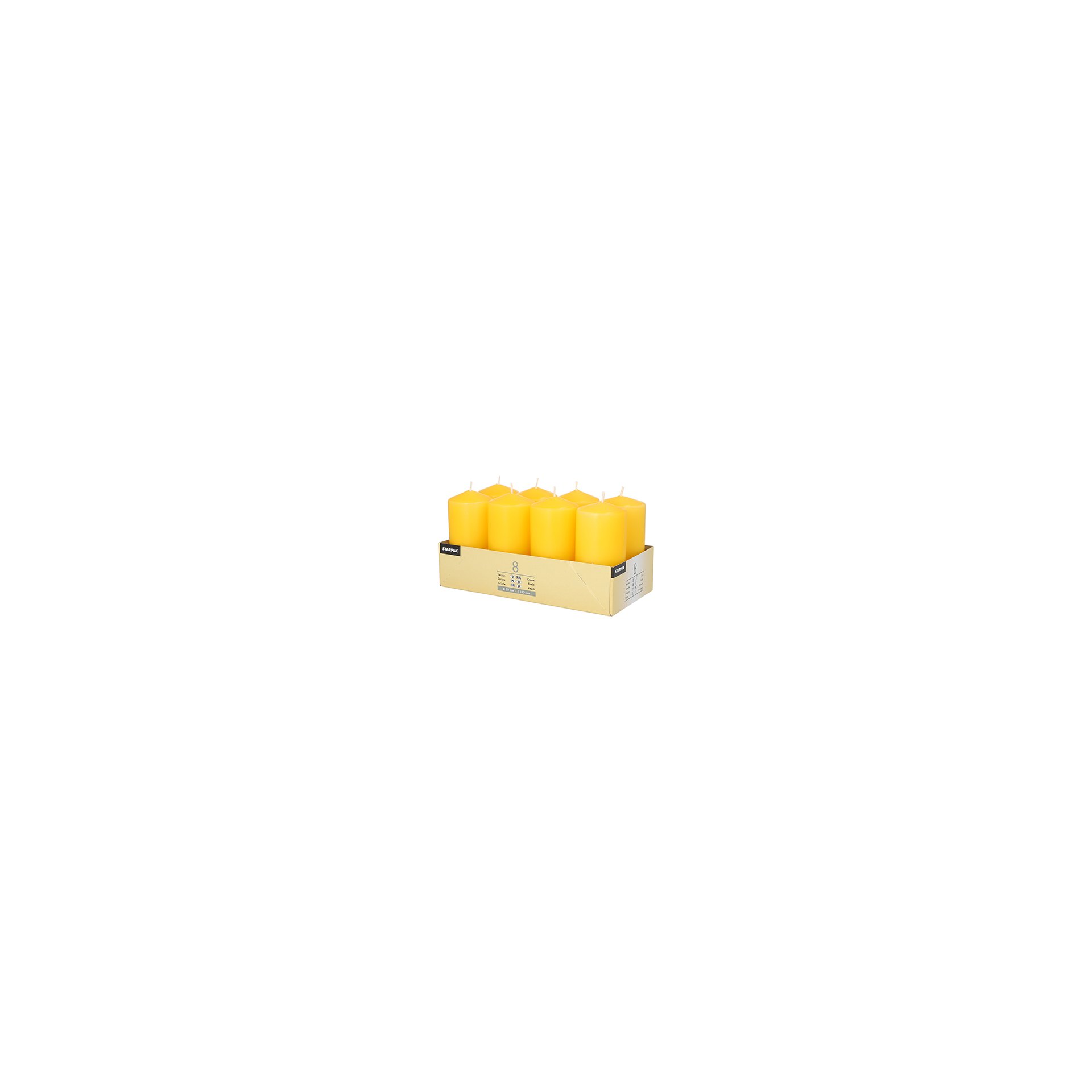 Stumpenkerzen Ø 50 mm · 100 mm goldgelb