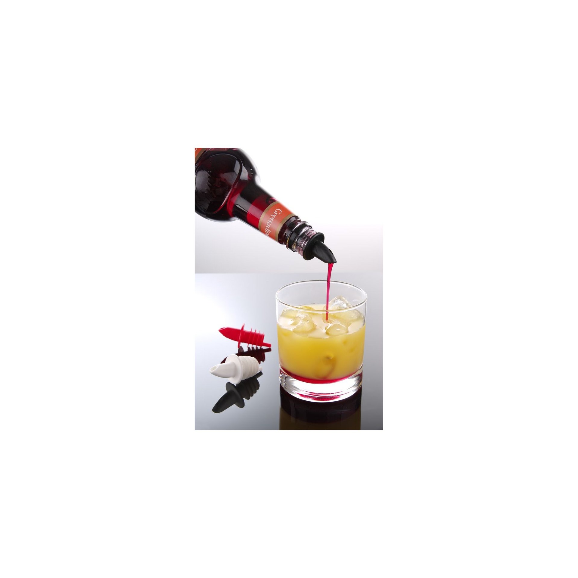 Freeflow-Ausgießer, BarUp, 2x schwarz, 2x weiß, 2x rot, Rot, 6 Stk
