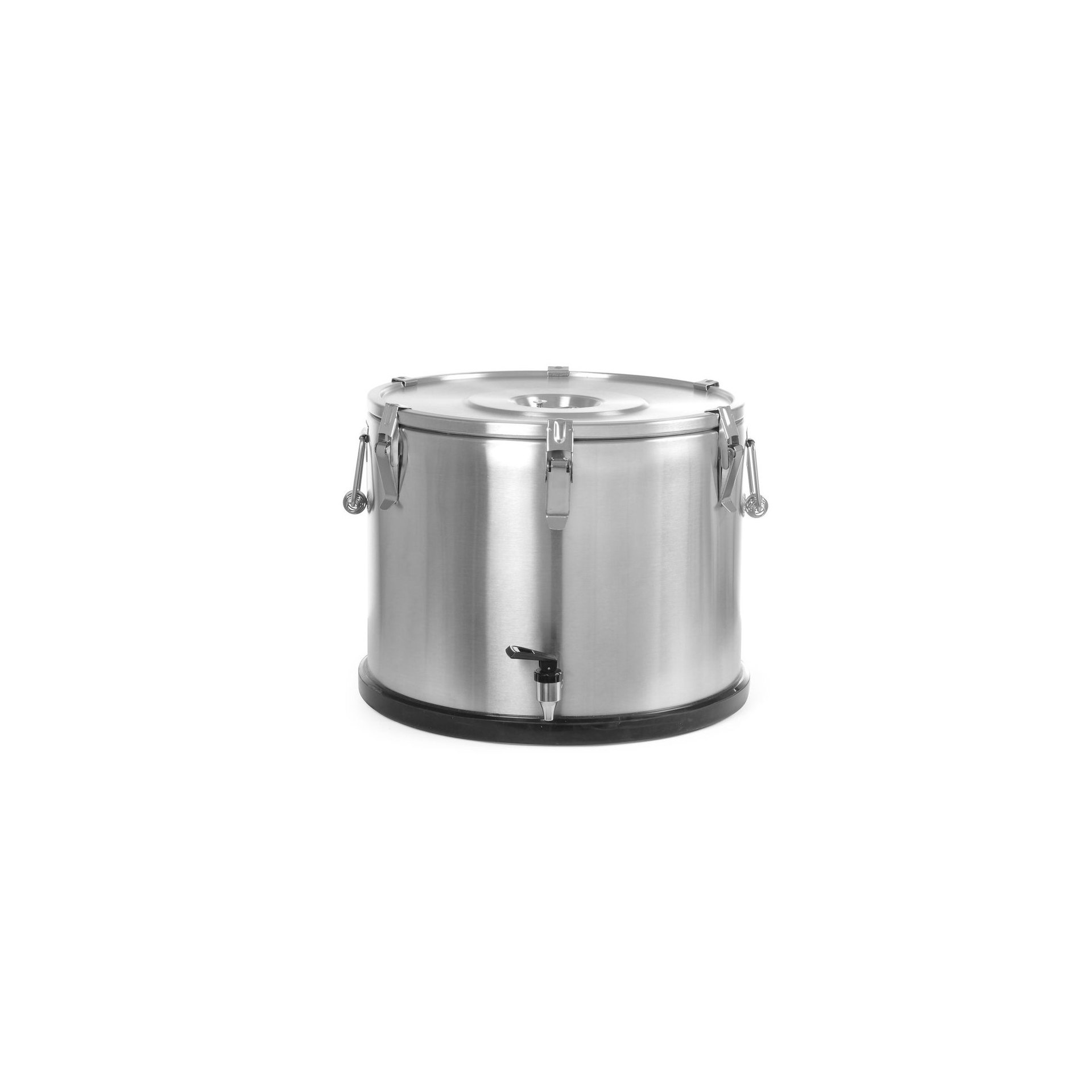 Isolierter tragbarer Behälter - mit Ablasshahn, Profi Line, 50L, Silber, ⌀480x(H)380mm
