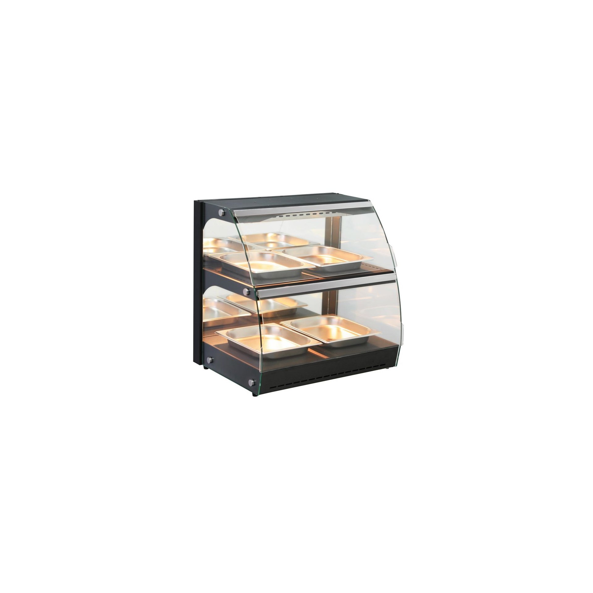 Warmhaltevitrine mit Quarzheizung, 2 Regalböden, 230V/560W, 650x485x(H)630mm Warmhaltevitrine mit Quarzheizung, 2 Regalböden, 230V/560W, 650x485x(H)630mm