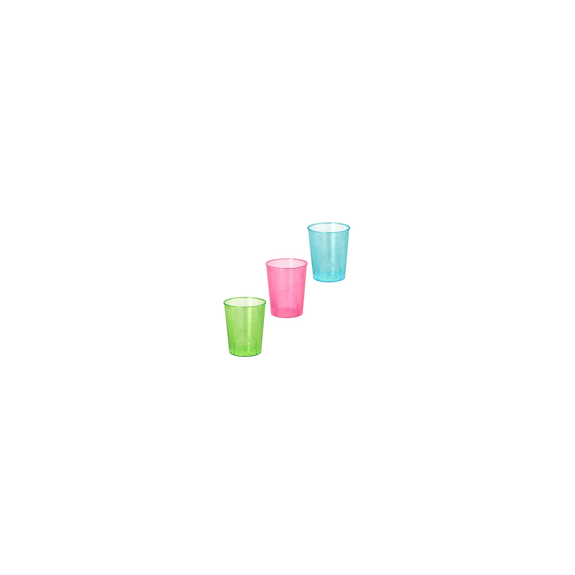 Gläser für Schnaps, PS 4 cl Ø 4,2 cm · 5,2 cm farbig sortiert Gläser für Schnaps, PS 4 cl Ø 4,2 cm · 5,2 cm farbig sortiert