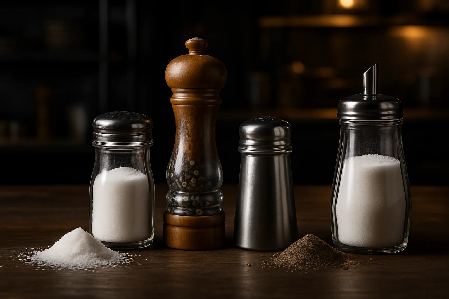 Streugüter mit passenden Streuern auf Gastro-Tisch