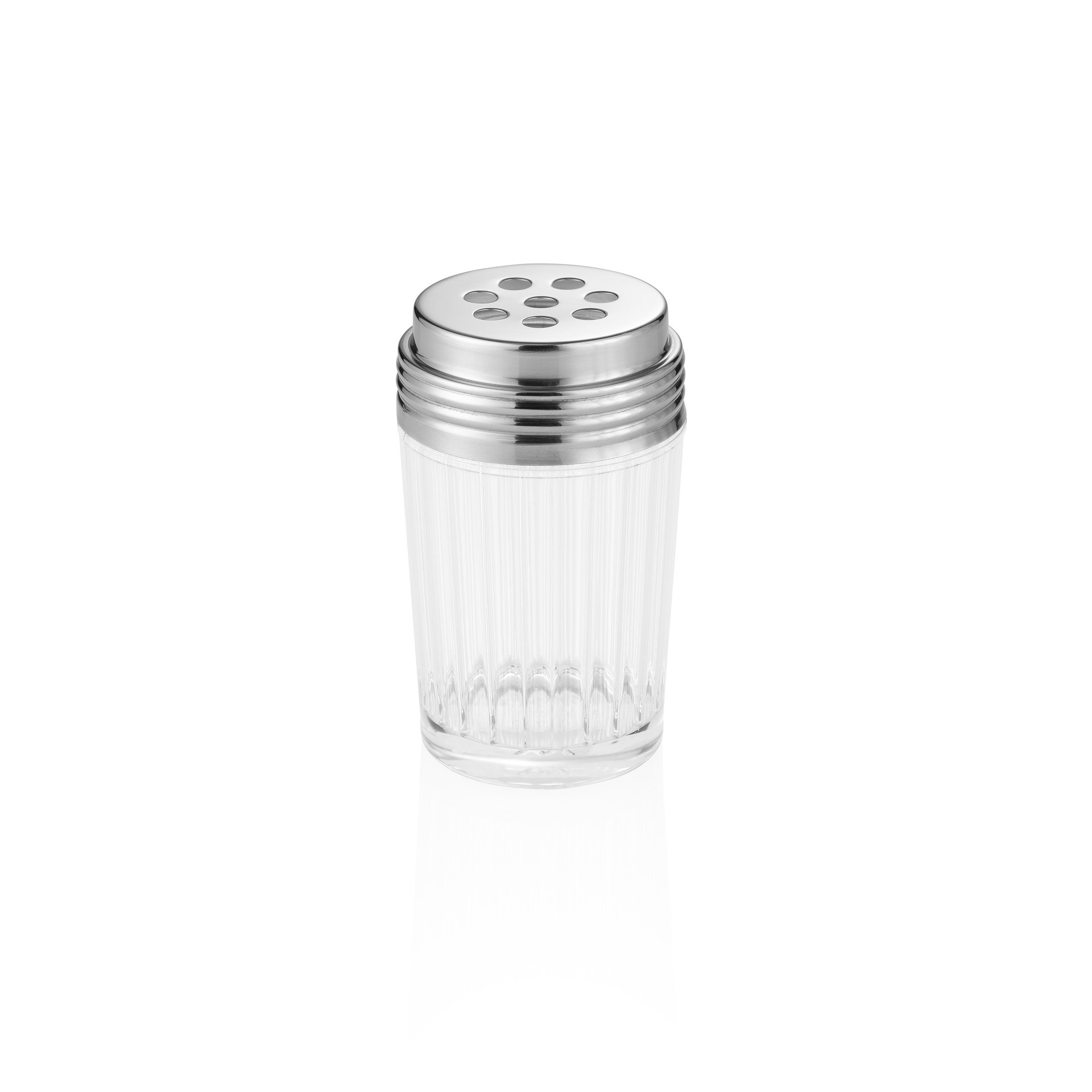 Streuer, Ø 7 cm, Höhe 11,5 cm, 8 mm Perforierung, Glas