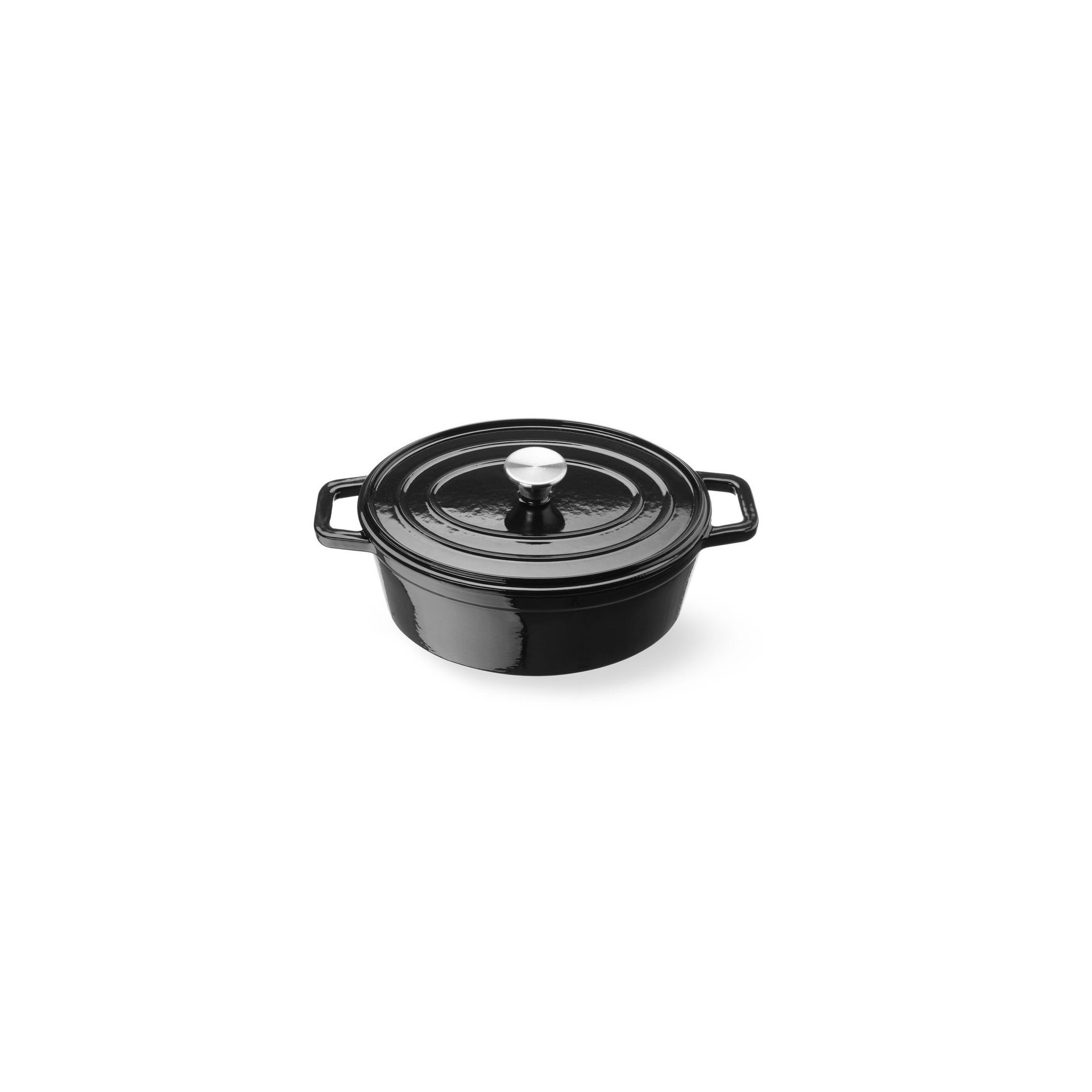 Emaillierter Gusseisentopf, 4,4L, Schwarz, 365x290x(H)115mm