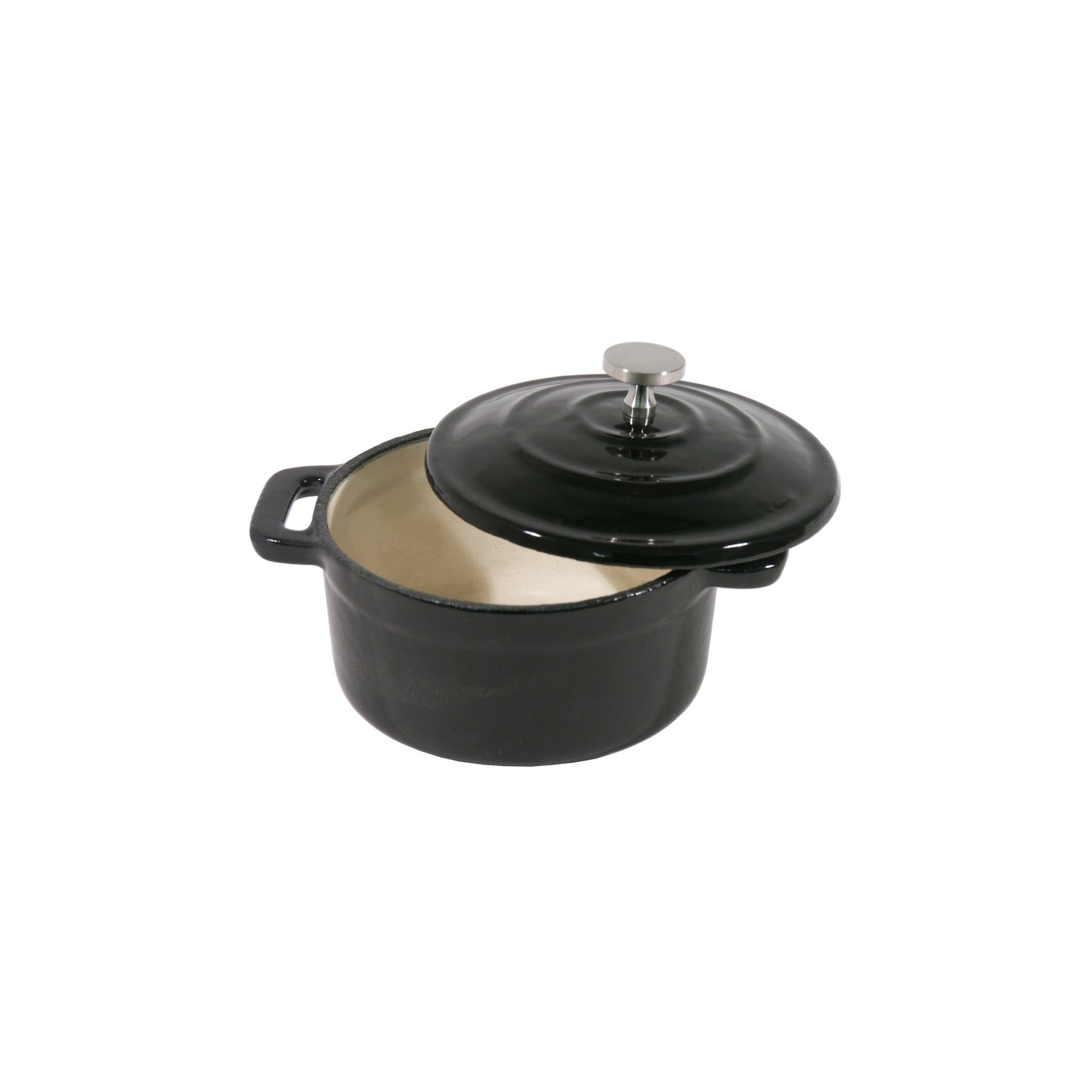 Mini-Cocotte, rund 0,25 l / schwarz