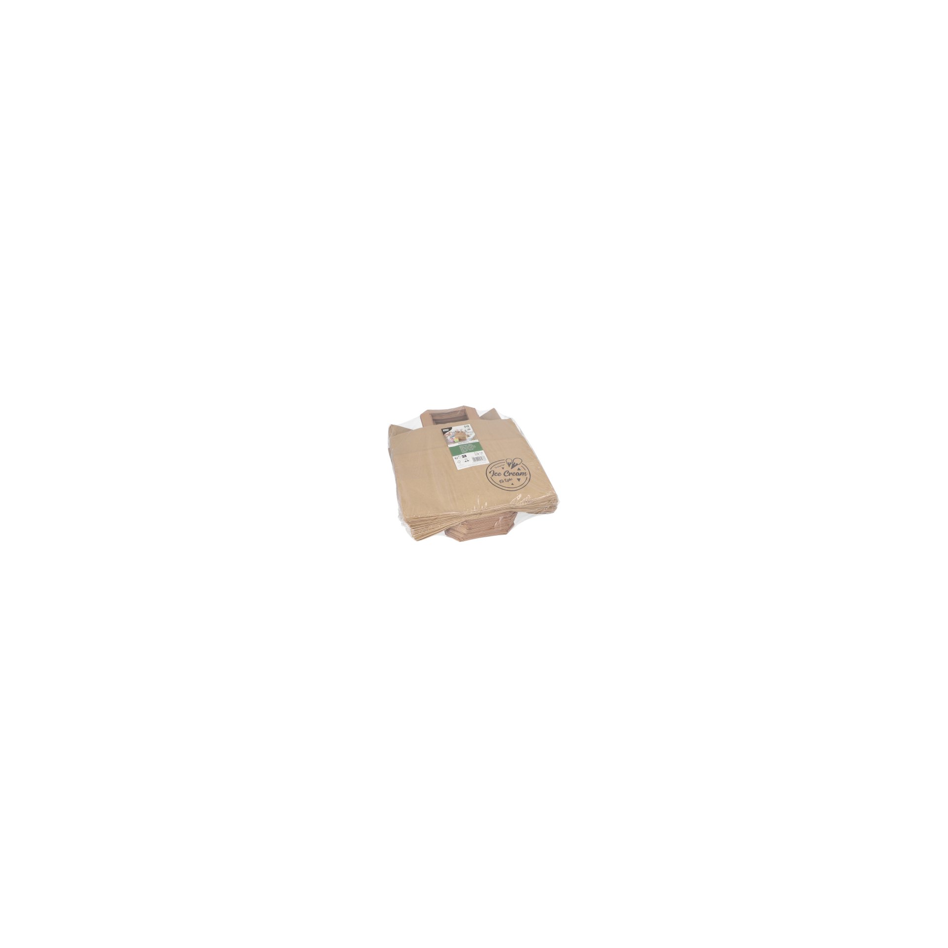 Tragetaschen, Papier 25 cm x 26 cm x 17 cm braun "Icelove" mit Tragegriff