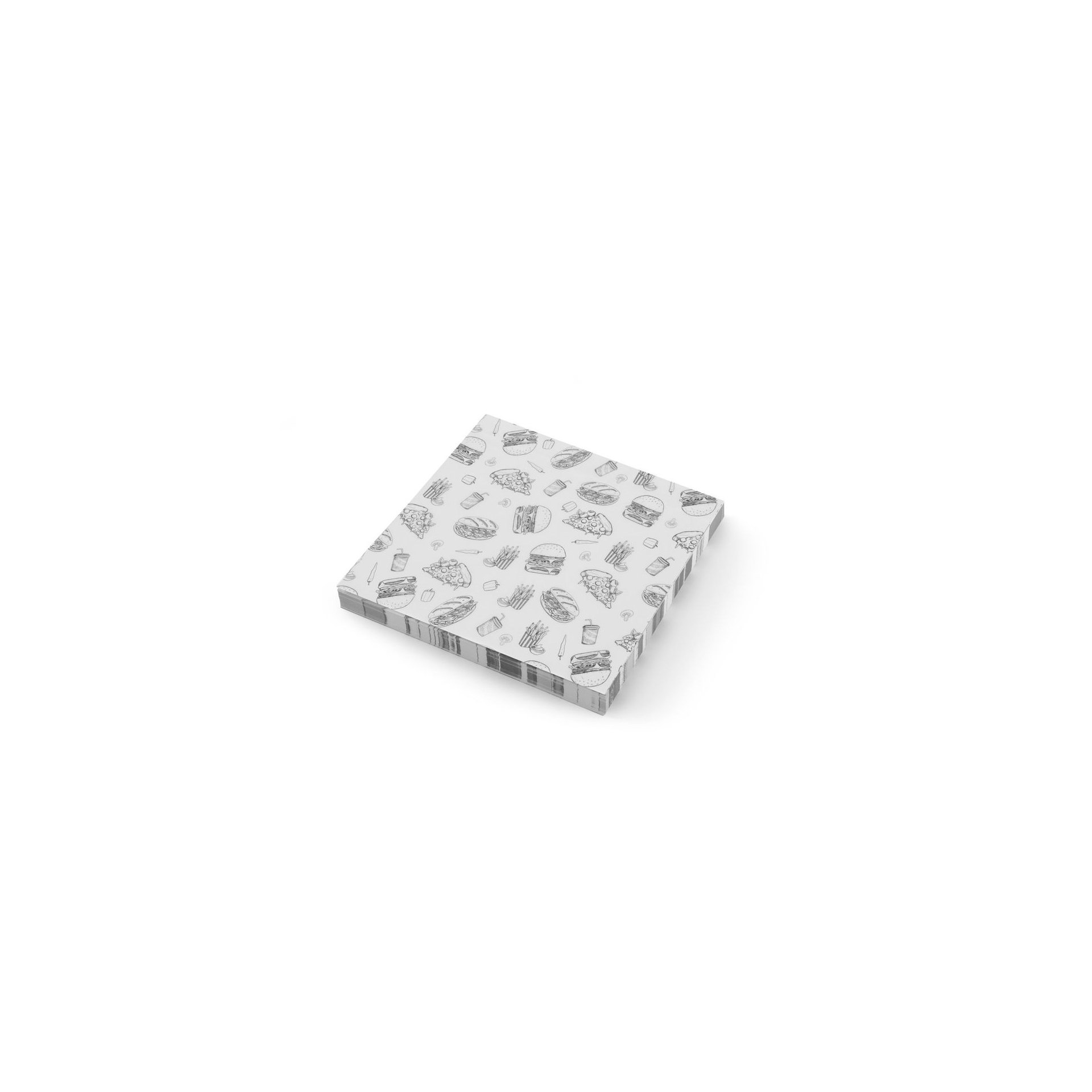 Einschlagpapier, fettdicht, Fastfood-Muster, 500 Stk., 305x305mm Einschlagpapier, fettdicht, Fastfood-Muster, 500 Stk., 305x305mm