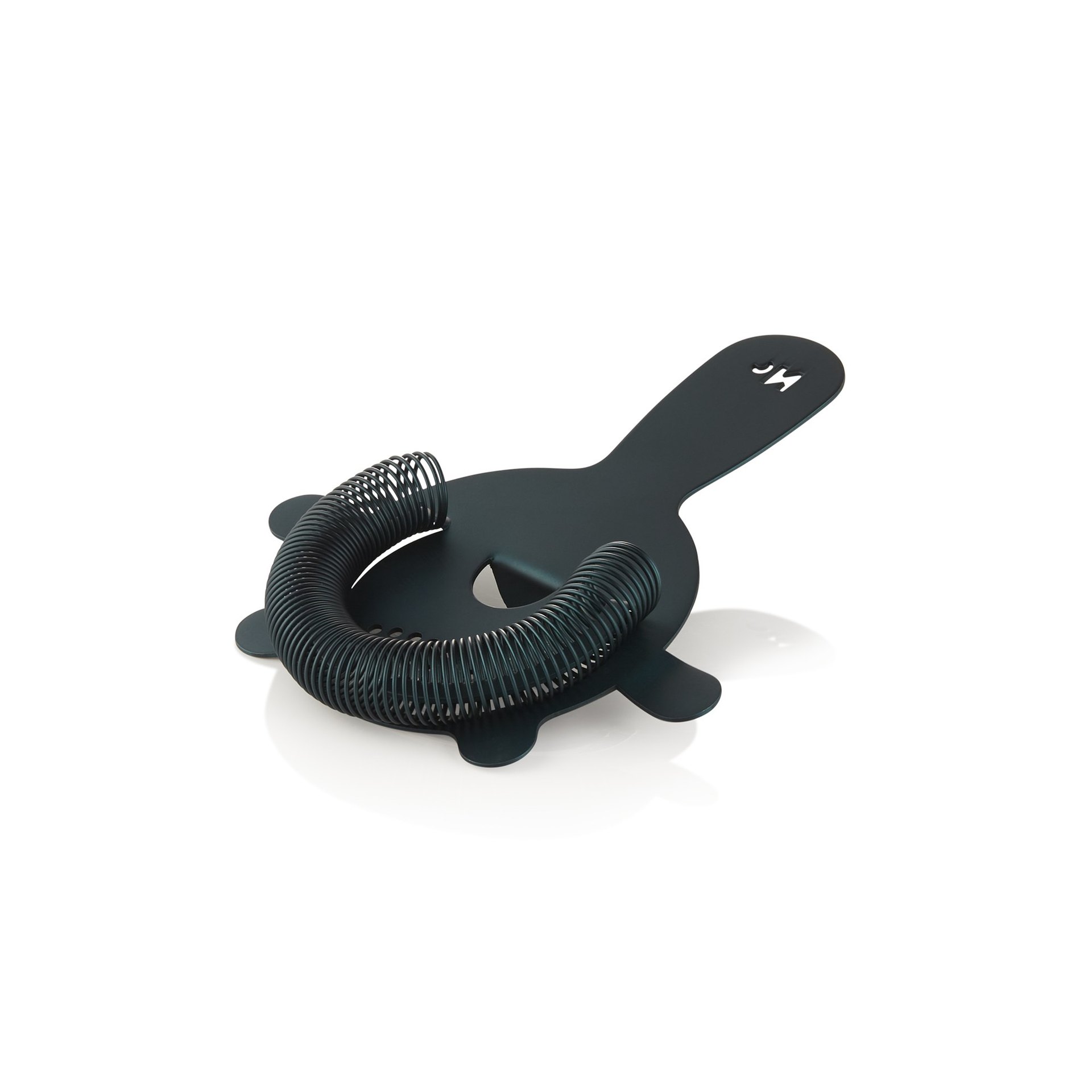 Barsieb NOCTURN mit Feder, 4 Zinken, Ø 8 cm, blau matt