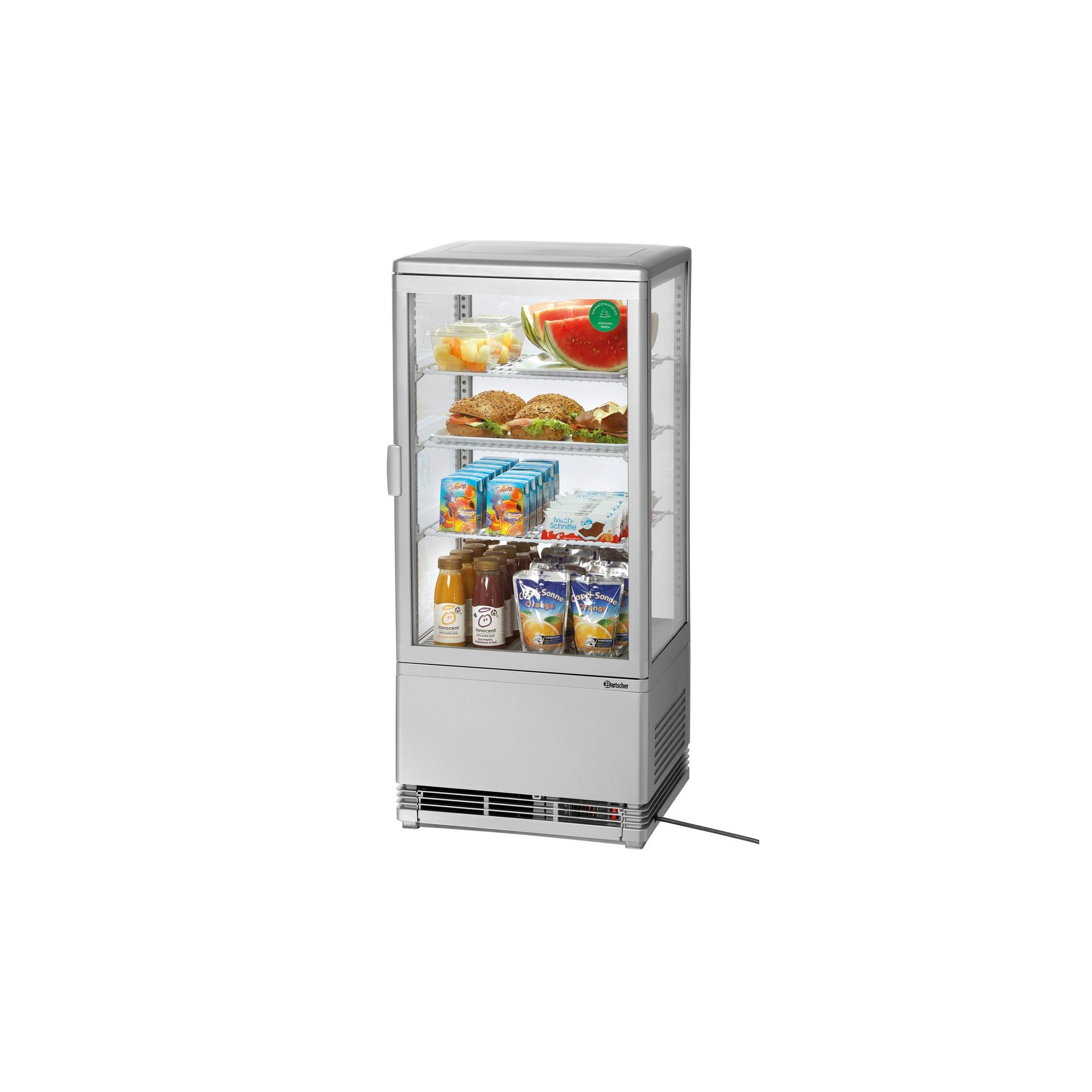 Mini-Kühlvitrine 78L, silber