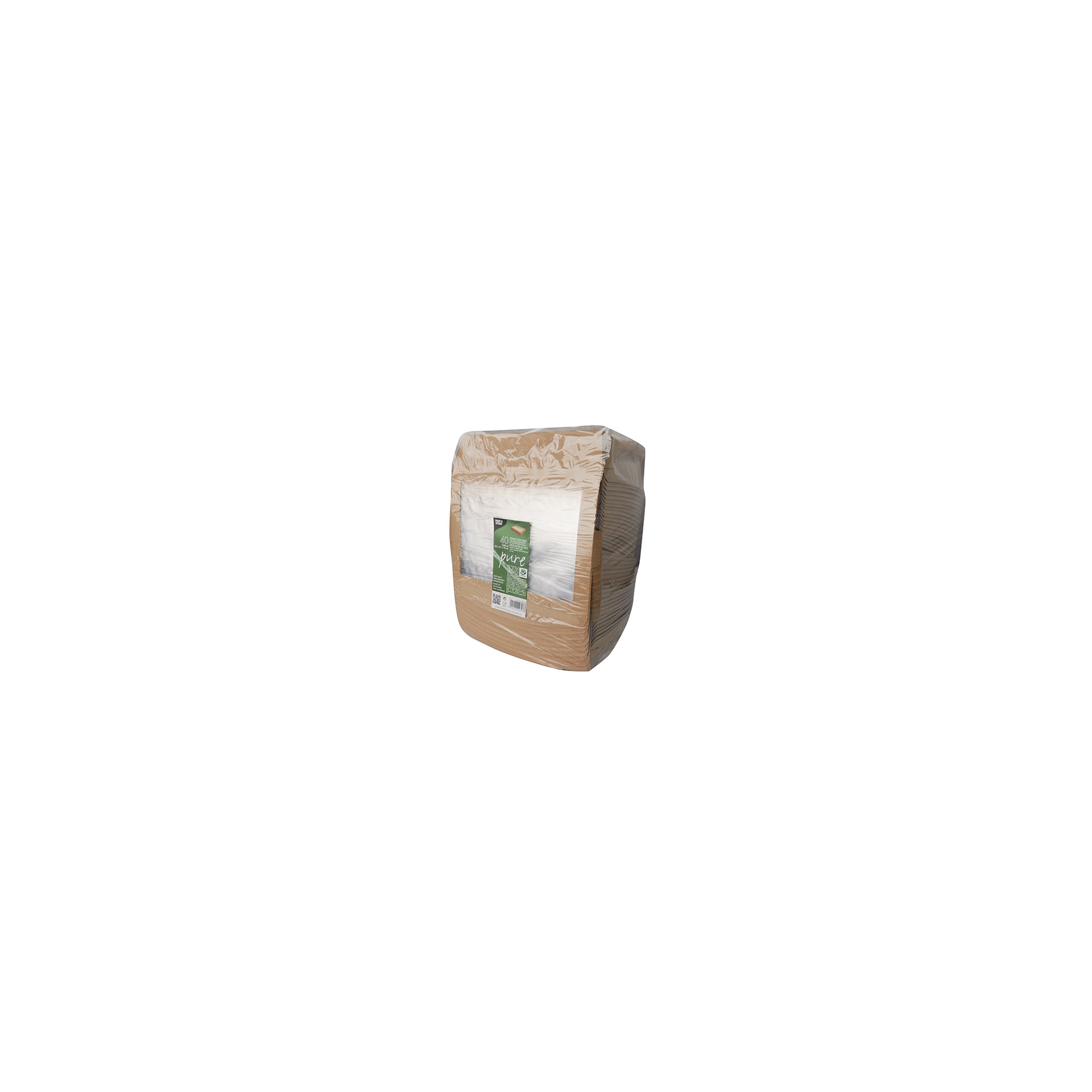 Feinkostboxen Pappe "pure" eckig 1500 ml 4,5 cm x 21 cm x 16 cm braun "100% Fair"
