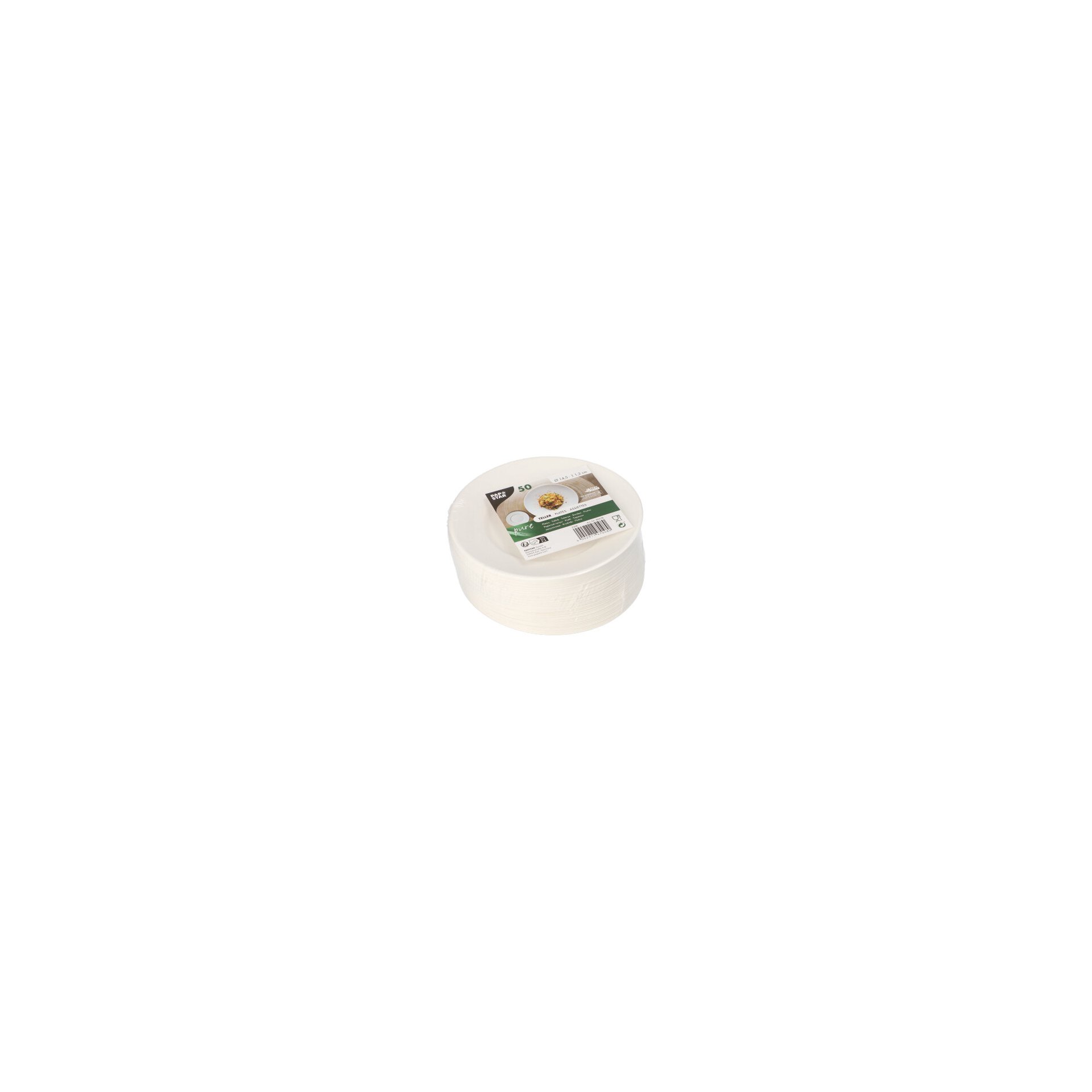 Teller Zuckerrohr "pure" rund Ø 14,5 cm · 1,2 cm weiss "Cella" Teller Zuckerrohr "pure" rund Ø 14,5 cm · 1,2 cm weiss "Cella"