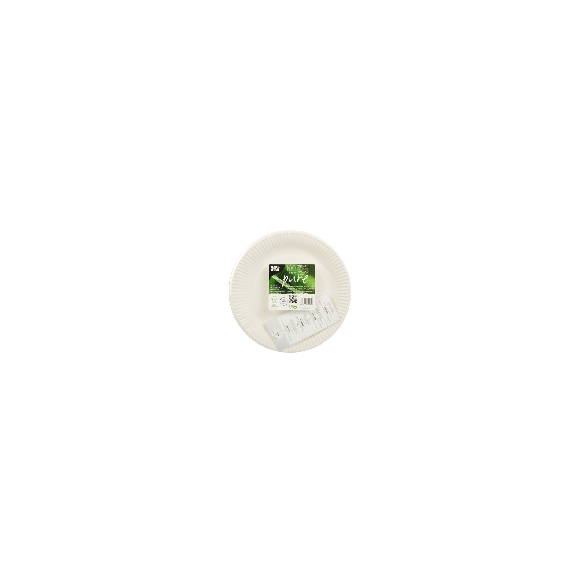 Teller, Pappe "pure" rund Ø 23 cm weiss Teller, Pappe "pure" rund Ø 23 cm weiss