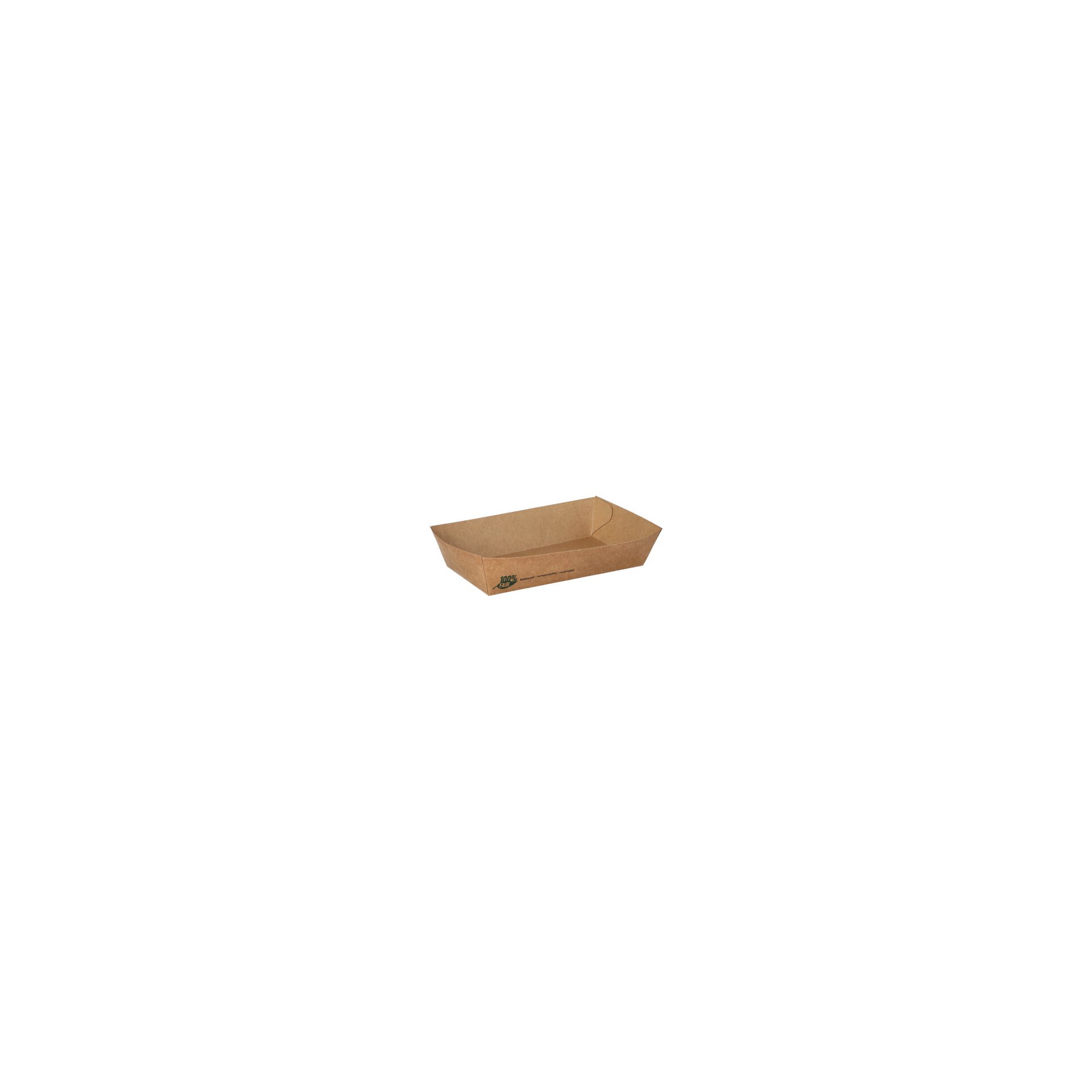 Snacktrays, Pappe "pure" 3,8 cm x 8,5 cm x 15,5 cm braun "100% Fair" groß