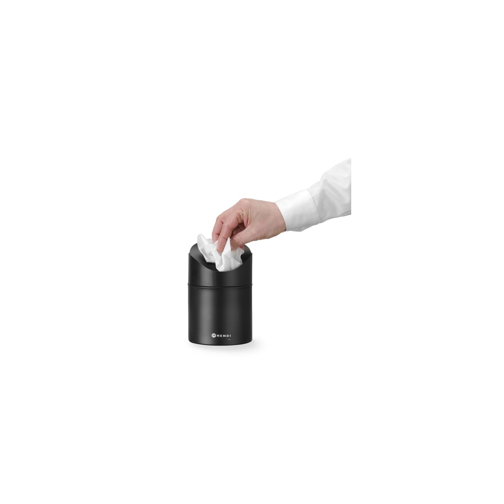 Tischabfalleimer 1,2L, Schwarz, ⌀120x(H)165mm
