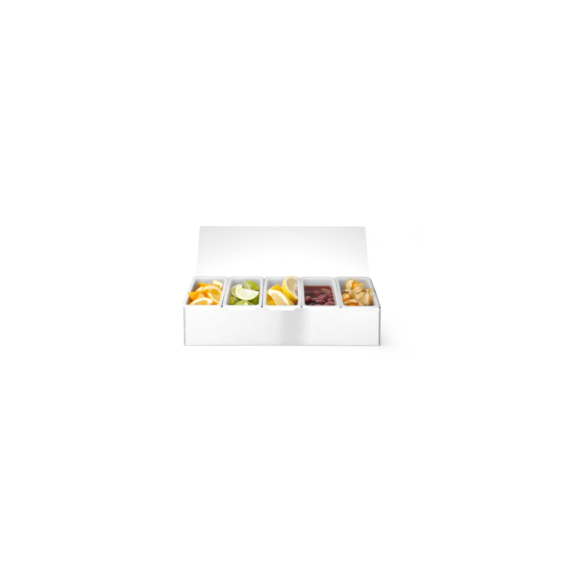 Zutatenbehälter, BarUp, 5 Fächer, 375x140x(H)90mm Zutatenbehälter, BarUp, 5 Fächer, 375x140x(H)90mm