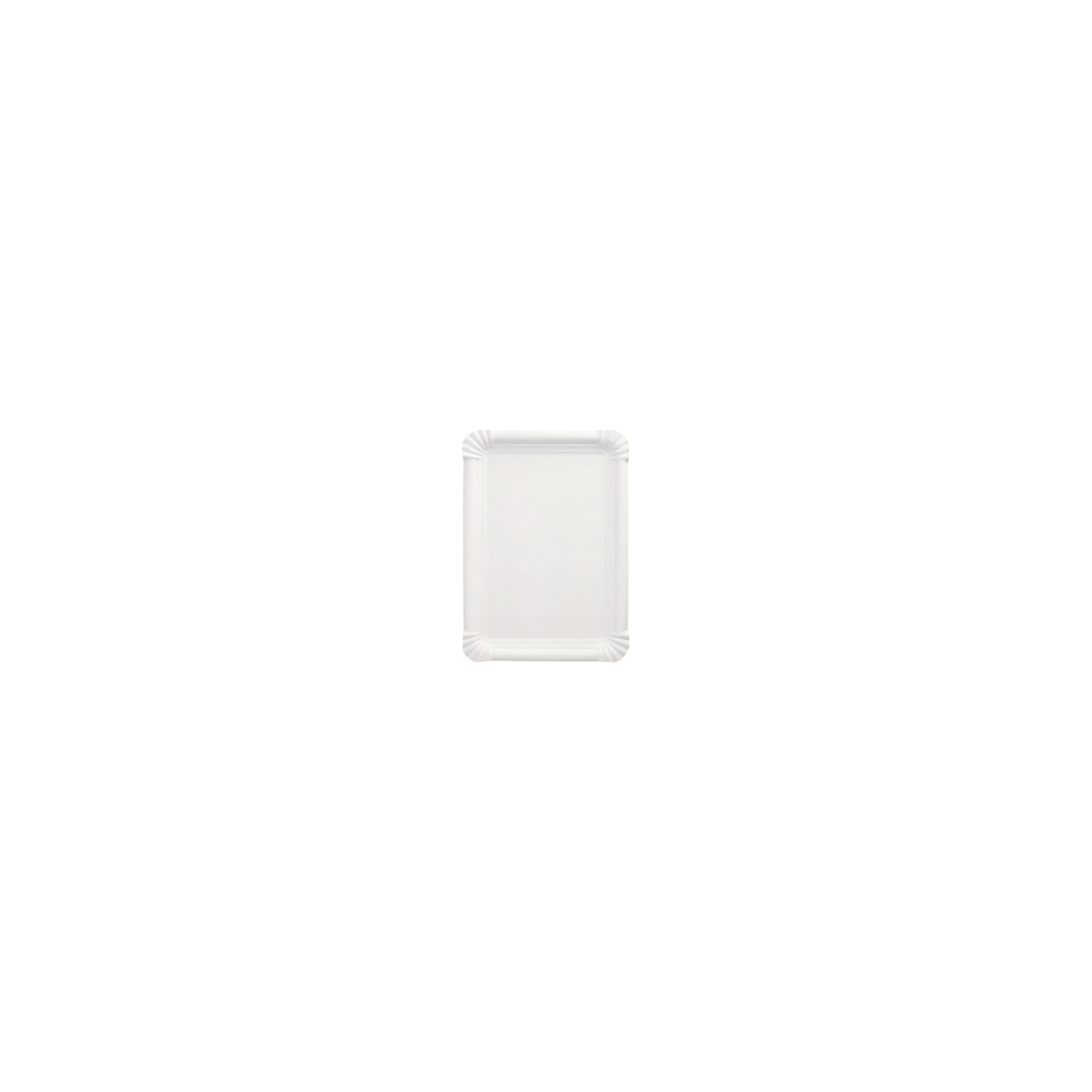 Teller, Pappe "pure" eckig 16,5 cm x 23 cm weiss